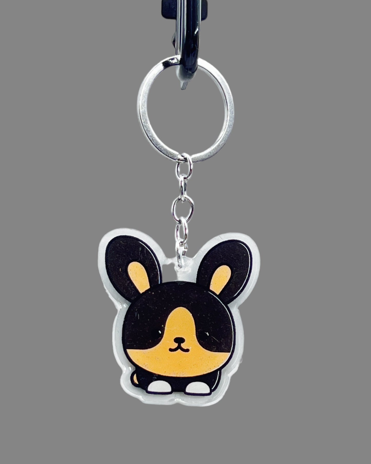 German Shepherd Dog Acrylic Keychain, Cute kawaii memorial ornament, pet portrait charm gift backpack photo fob, dad car décor, dog mom gift