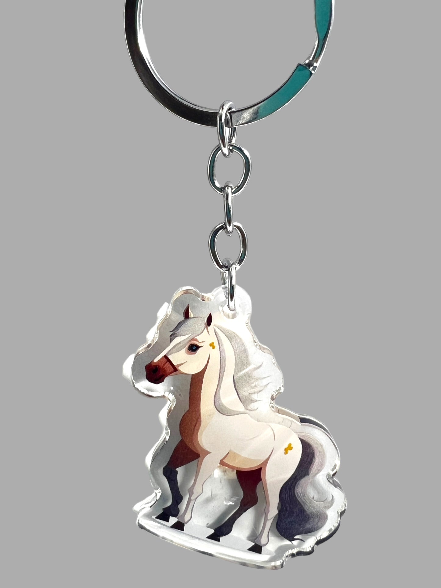 Horse Acrylic Keychain, Cute kawaii memorial ornament, pet portrait charm gift backpack Horse Acrylic Keychain, Farm Animal Cute kawaii memorial ornament, pet portrait charm gift backpack fob, dad car décor, first day of school gift