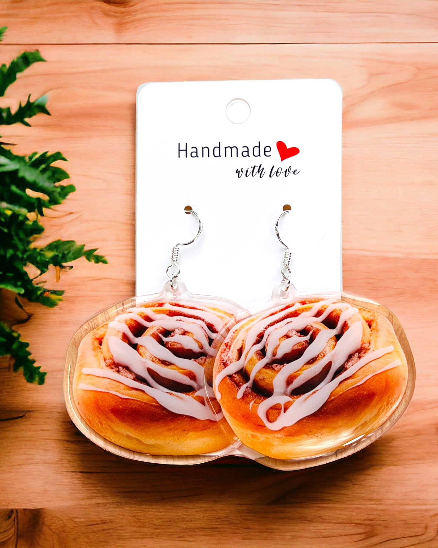 Cinnamon Rolls Acrylic Earrings funky weird quirky earrings, cool funny gift for her, birthday gift, Christmas stocking stuffer