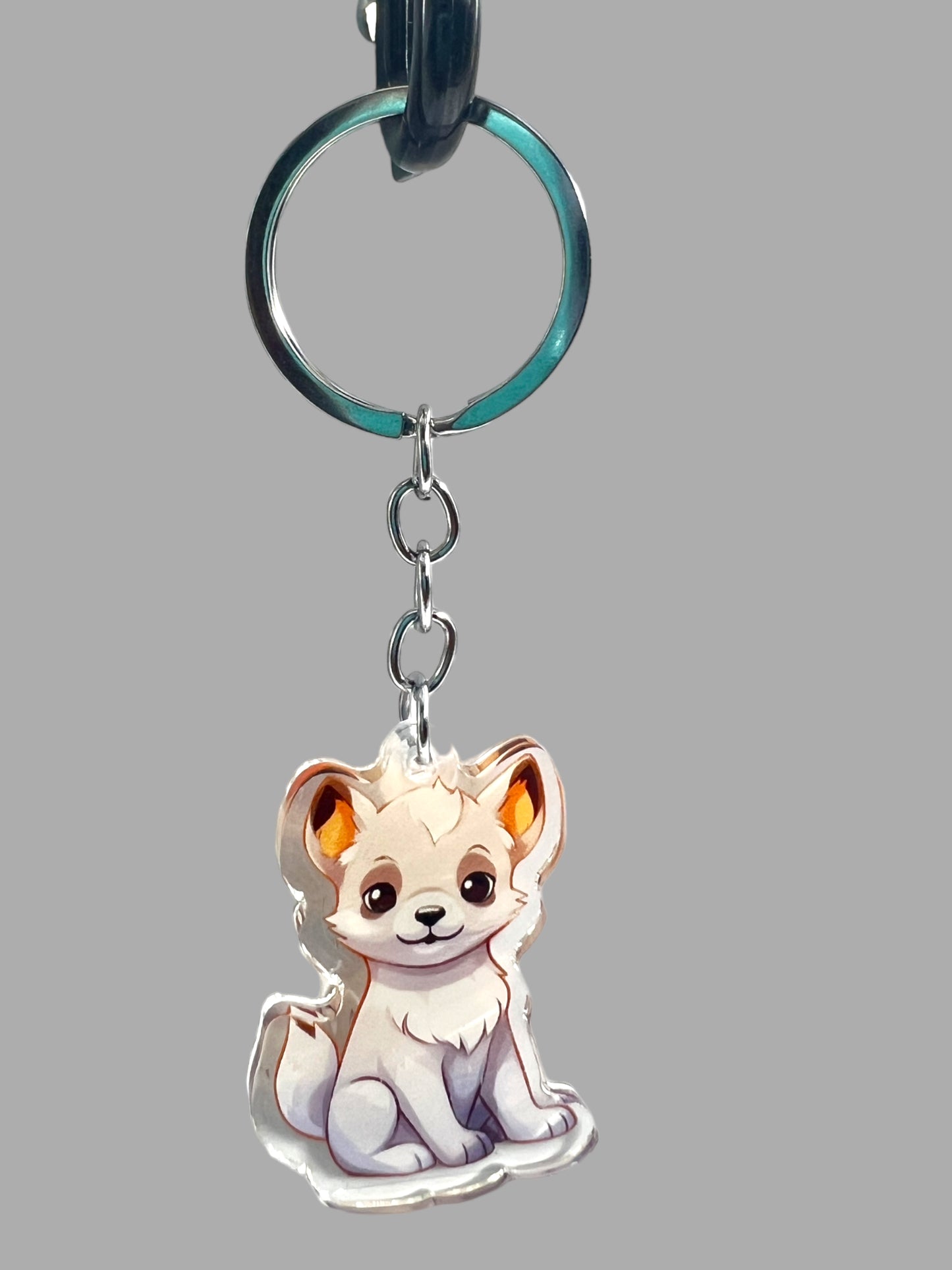 Hokkaido Dog Acrylic Keychain, Cute kawaii memorial ornament, pet portrait charm gift, backpack fob, dad car décor, dog mom gift