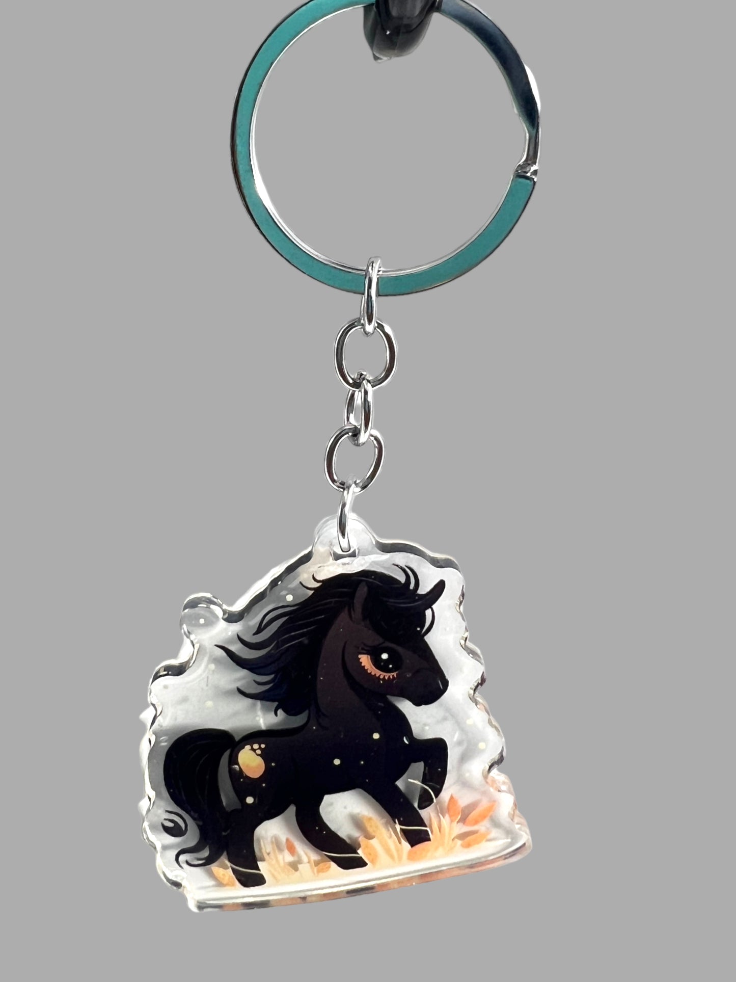 Horse Acrylic Keychain, Cute kawaii memorial ornament, pet portrait charm gift backpack Horse Acrylic Keychain, Farm Animal Cute kawaii memorial ornament, pet portrait charm gift backpack fob, dad car décor, first day of school gift