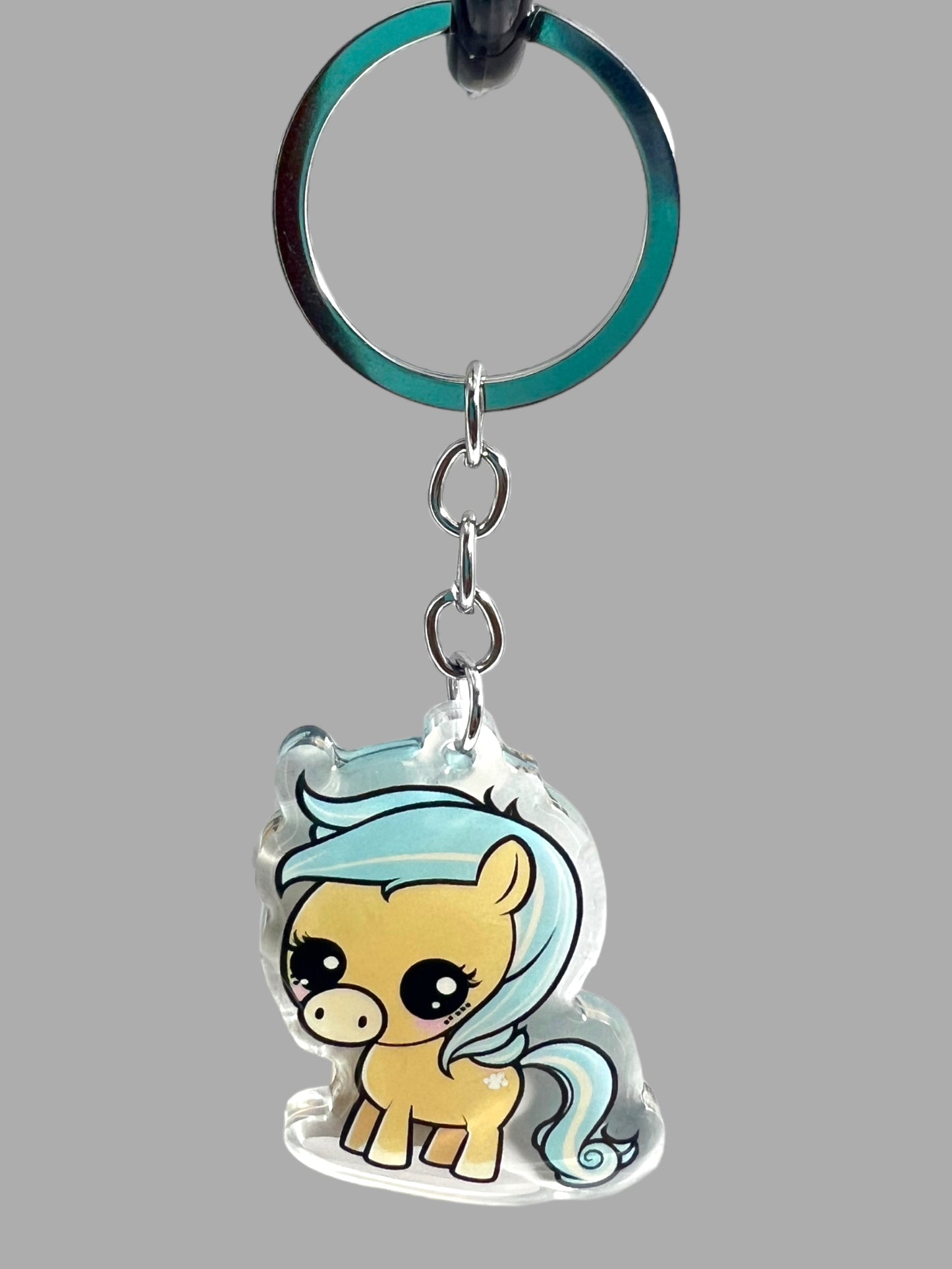 Horse Acrylic Keychain, Cute kawaii memorial ornament, pet portrait charm gift backpack Horse Acrylic Keychain, Farm Animal Cute kawaii memorial ornament, pet portrait charm gift backpack fob, dad car décor, first day of school gift