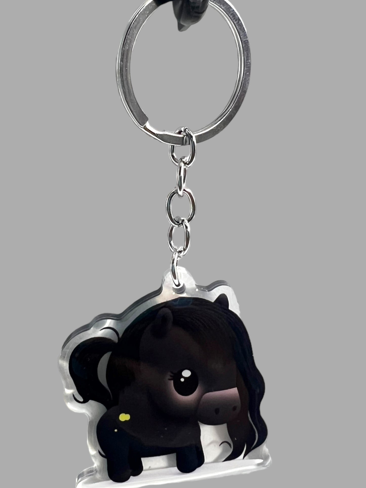 Horse Acrylic Keychain, Cute kawaii memorial ornament, pet portrait charm gift backpack Horse Acrylic Keychain, Farm Animal Cute kawaii memorial ornament, pet portrait charm gift backpack fob, dad car décor, first day of school gift