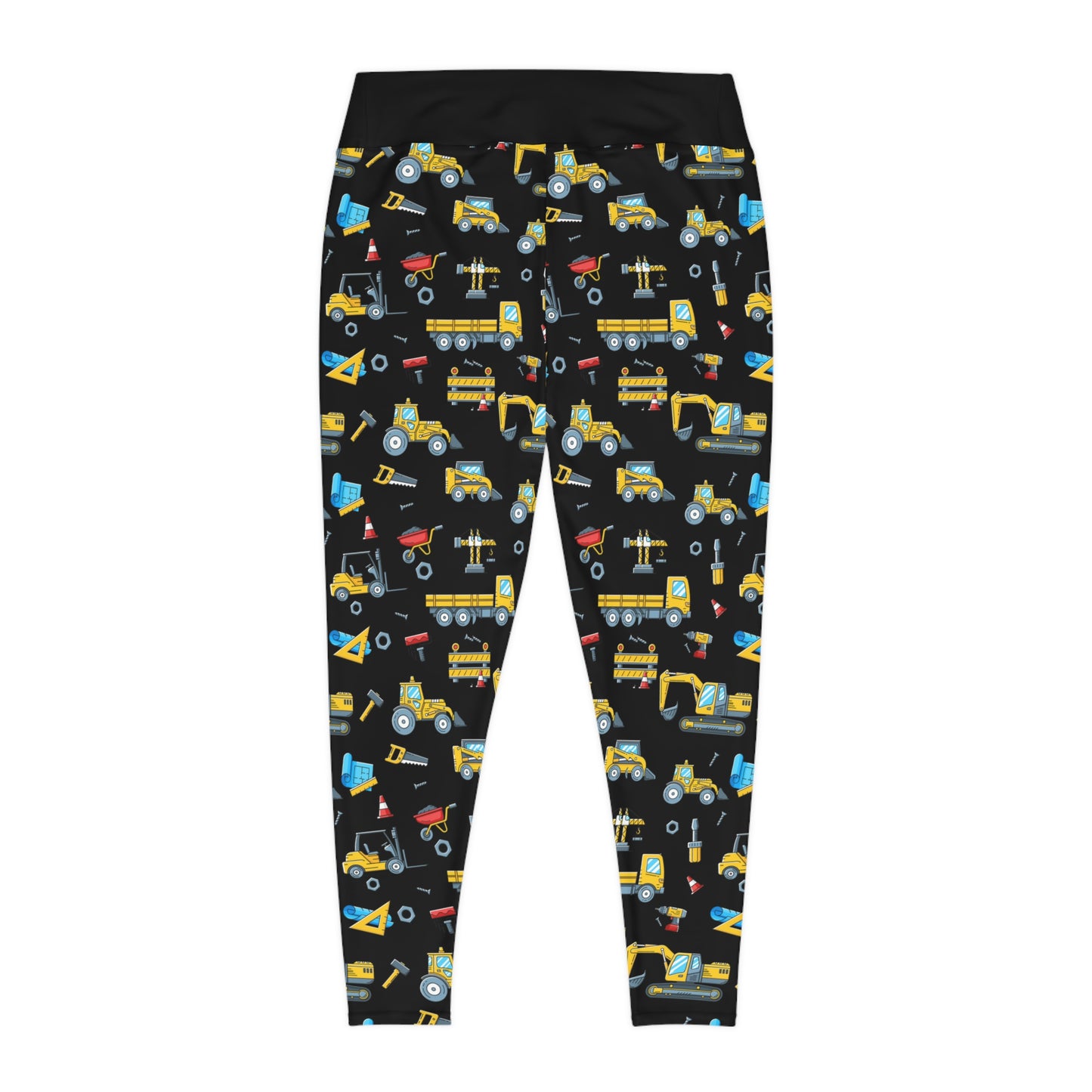 Construction Plus Size Leggings One of a Kind Workout Activewear for Wife Fitness, Best Friend, mom and me tights, Mothers day , Christmas Gift