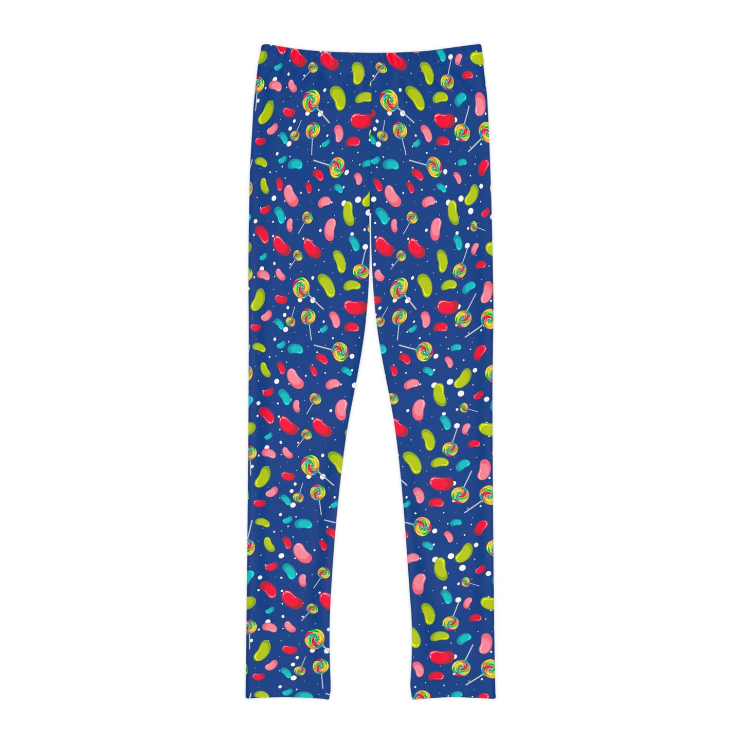 Candy Cane Youth Leggings, One of a Kind Gift - Unique Workout Activewear tights for kids Fitness , Daughter, Niece Christmas Gift