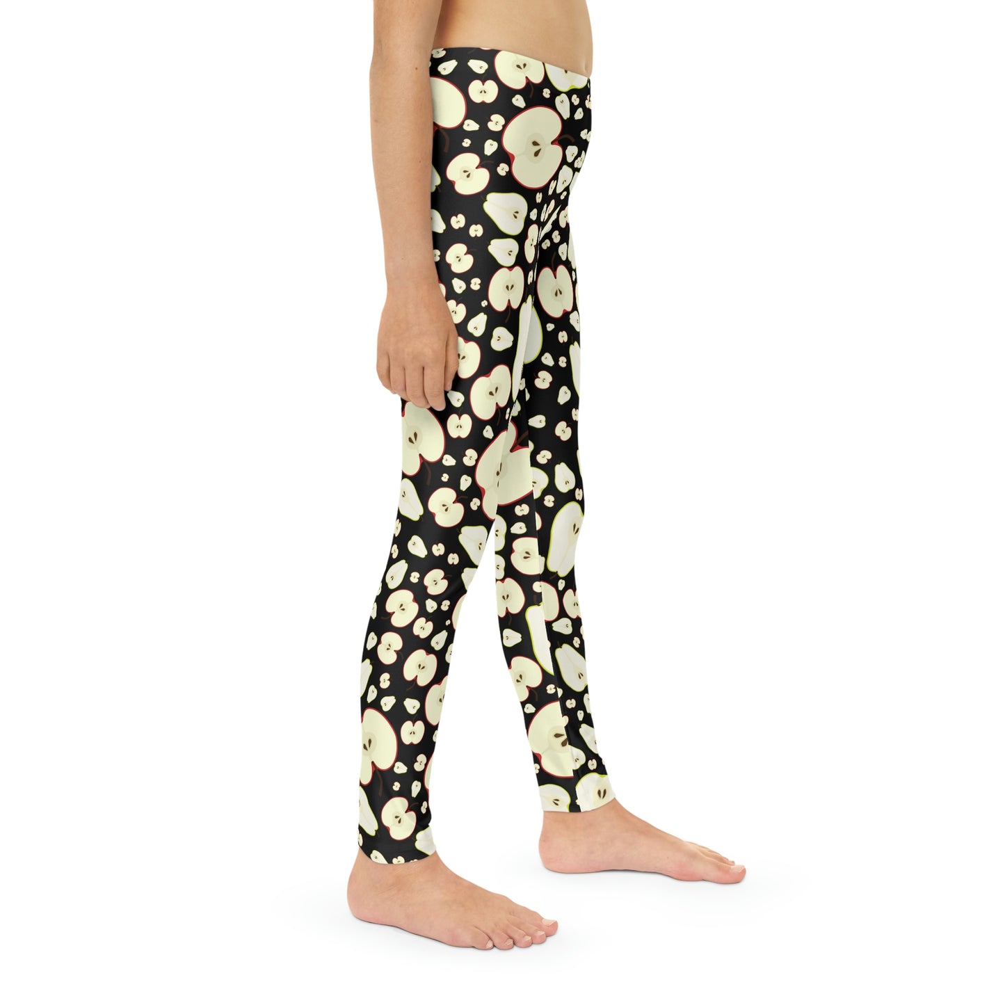 Apples Print Youth Leggings, One of a Kind Gift - Unique Workout Activewear tights for kids Fitness , Daughter, Niece Christmas Gift