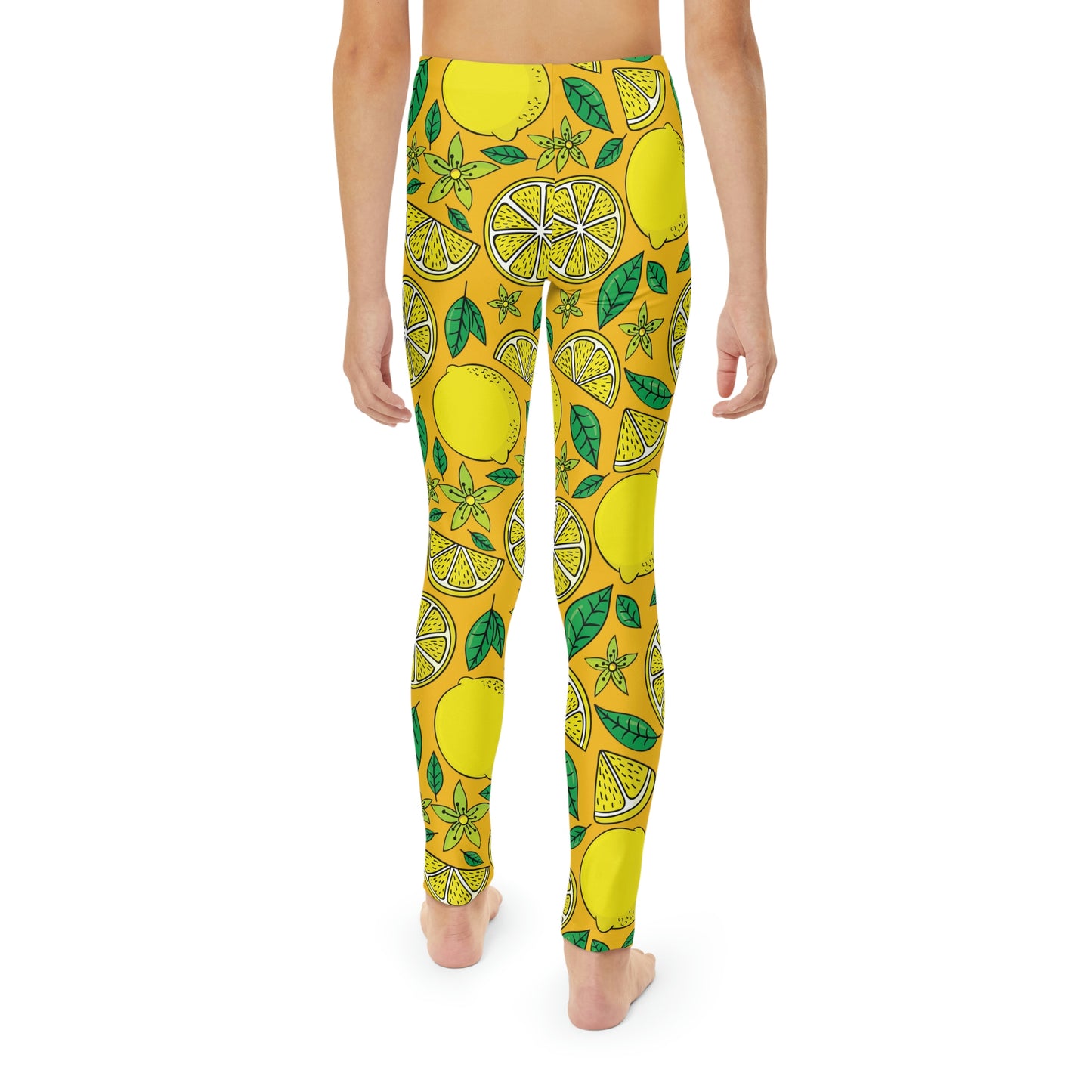 Lemon fruit, Cute Summer Youth Leggings, One of a Kind Gift - Workout Activewear tights for kids, Granddaughter, Niece Christmas Gift