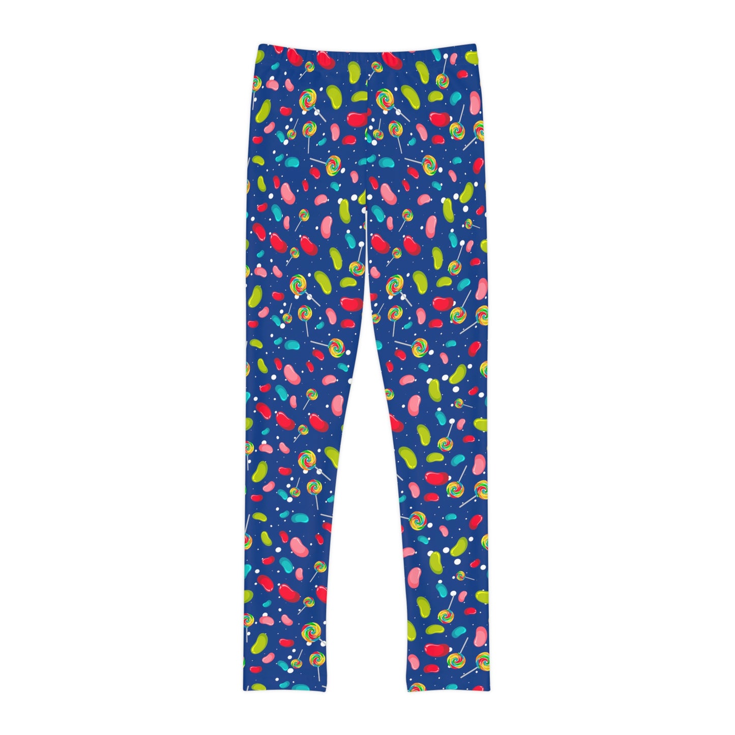 Candy Cane Youth Leggings, One of a Kind Gift - Unique Workout Activewear tights for kids Fitness , Daughter, Niece Christmas Gift