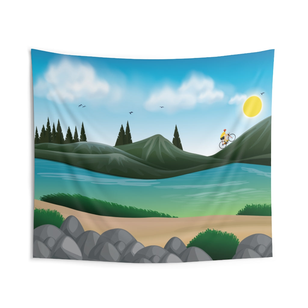 Mountains Art Tapestry Contemporary Home Decor . Galaxy Wall Hanging Art for Baby Nursery, Dorm room, Coastal Home . Housewarming Gift
