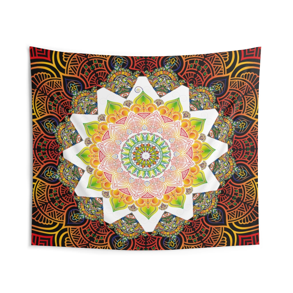 Mandala Tapestry for Contemporary Home Decor . Inspirational Wall Hanging Art for Baby Nursery, Dorm room, Coastal Home . Housewarming Gift