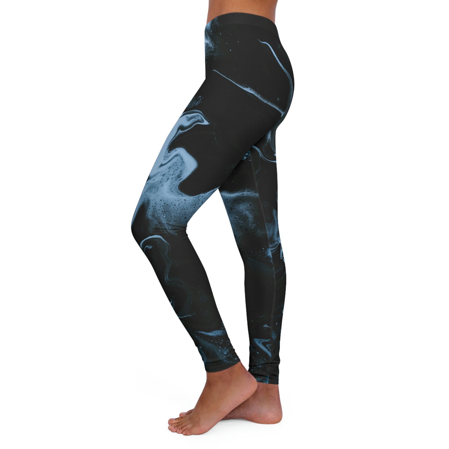 Abstract Ocean Marble Women Leggings, One of a Kind Workout Activewear for Wife Fitness, Best Friend, mom and me tights Christmas Gift