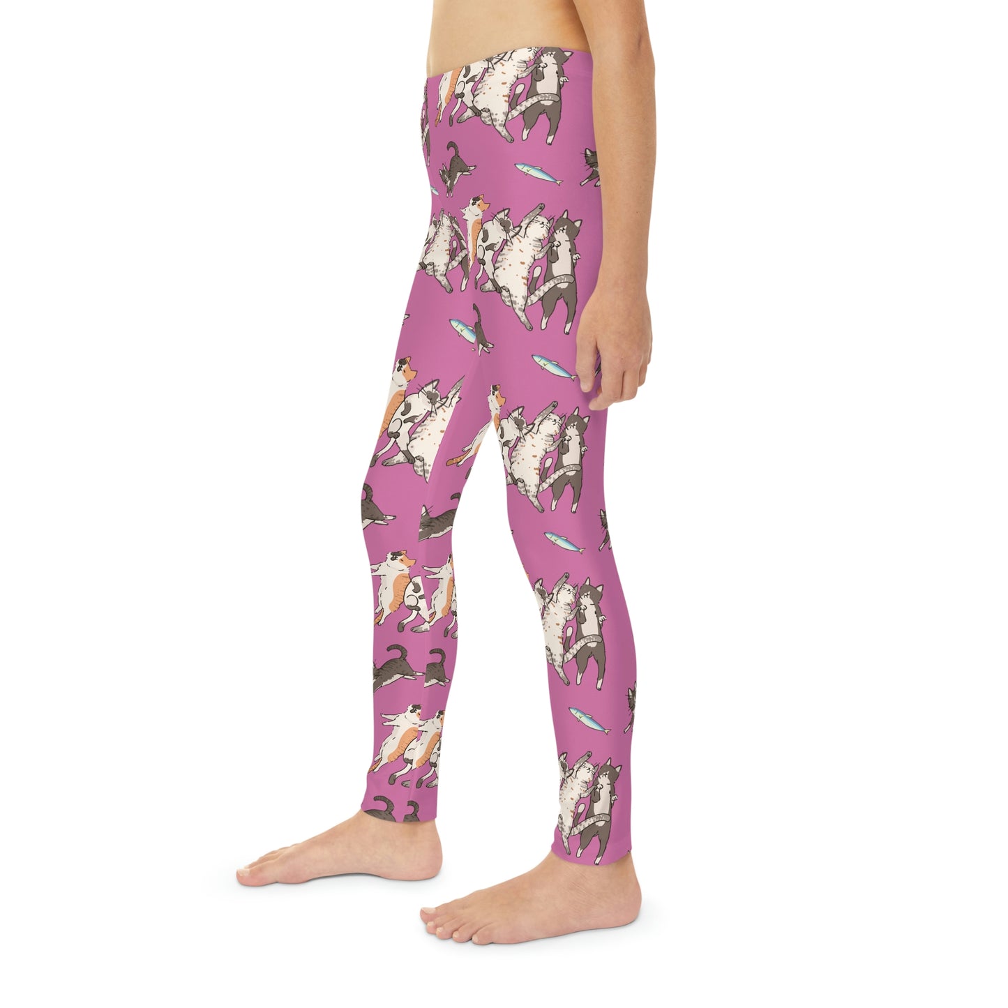 Cat Lovers Youth Leggings, One of a Kind Gift - Unique Workout Activewear tights for kids Fitness , Daughter, Niece Christmas Gift