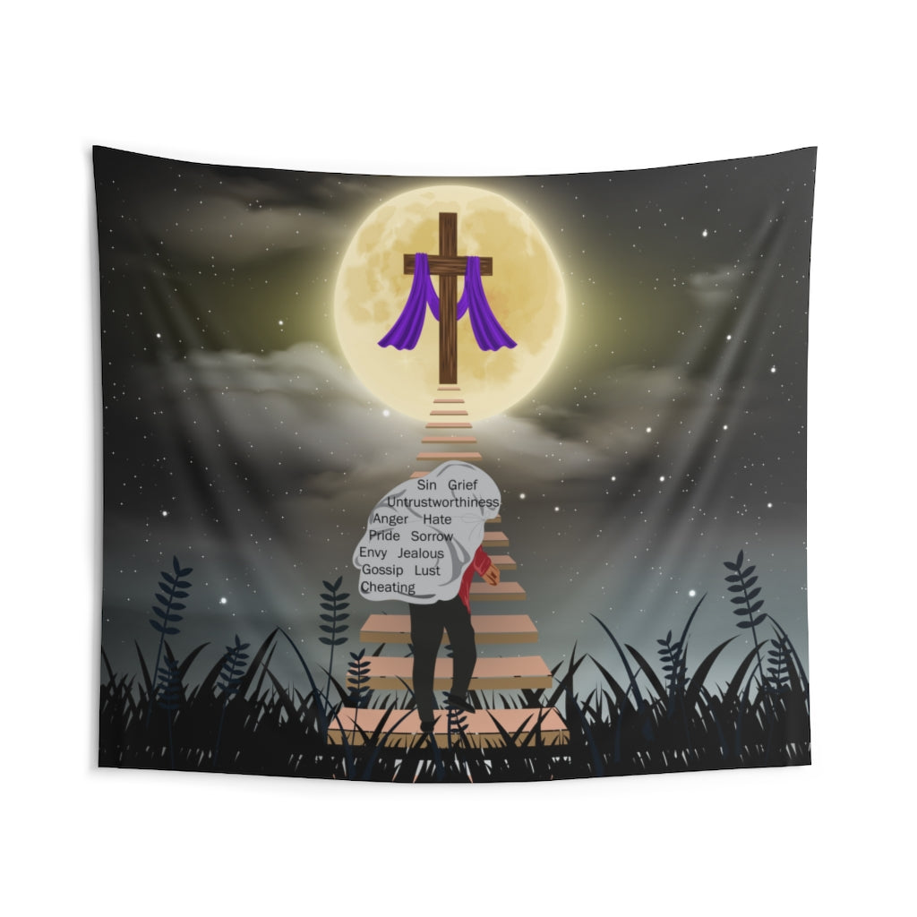 Christian Tapestry Contemporary Home Decor . Galaxy Wall Hanging Art for Baby Nursery, Dorm room, Coastal Home . Housewarming Gift