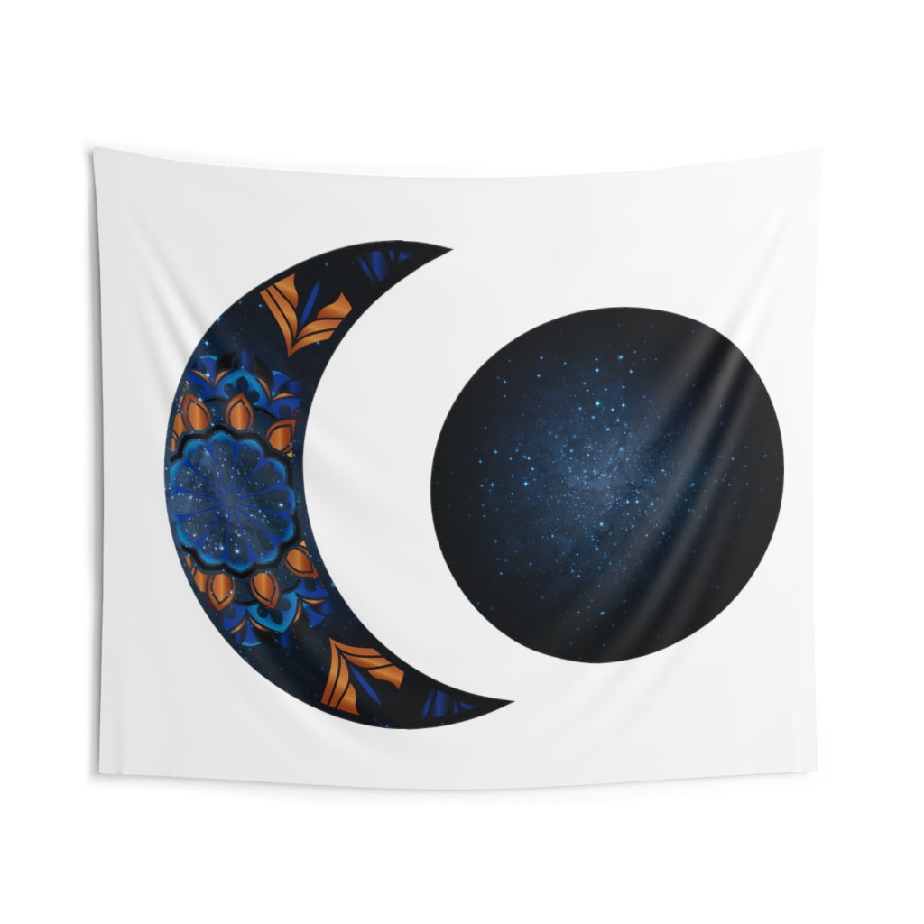 Moon Phase Tapestry Contemporary Home Decor . Galaxy Wall Hanging Art for Baby Nursery, Dorm room, Coastal Home . Housewarming Gift