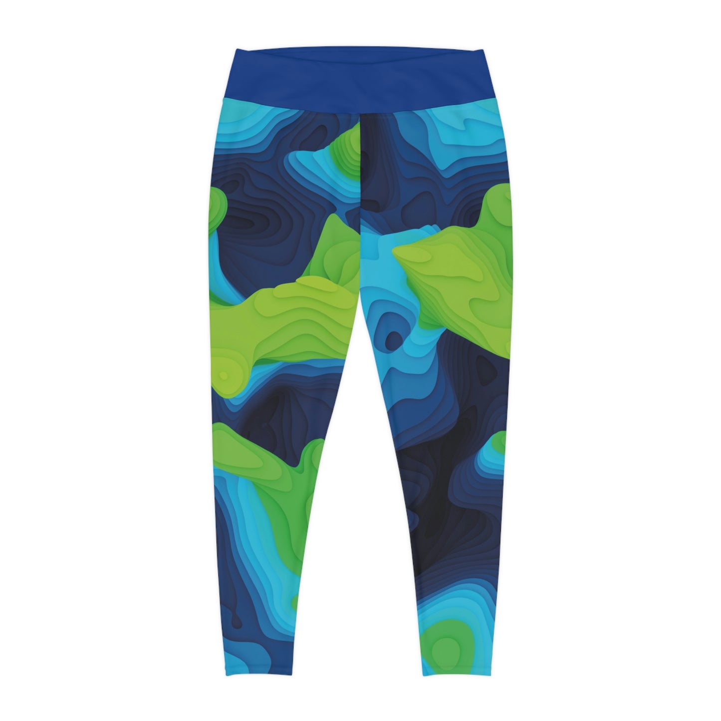 Abstract Women Plus Size Leggings, One of a Kind Gift - Unique Workout Activewear tights for a friend Fitness Enthusiast , 3D earth . Mothers, aunt Gift