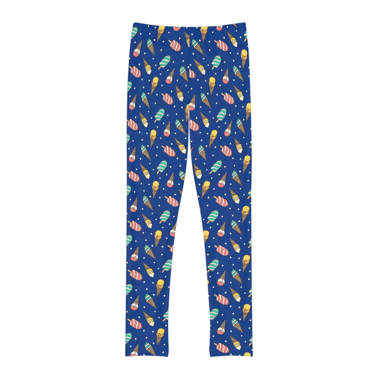 Ice Cream Scoop Cute Summer Youth Leggings, One of a Kind Gift - Workout Activewear tights for kids, Granddaughter, Niece Christmas Gift