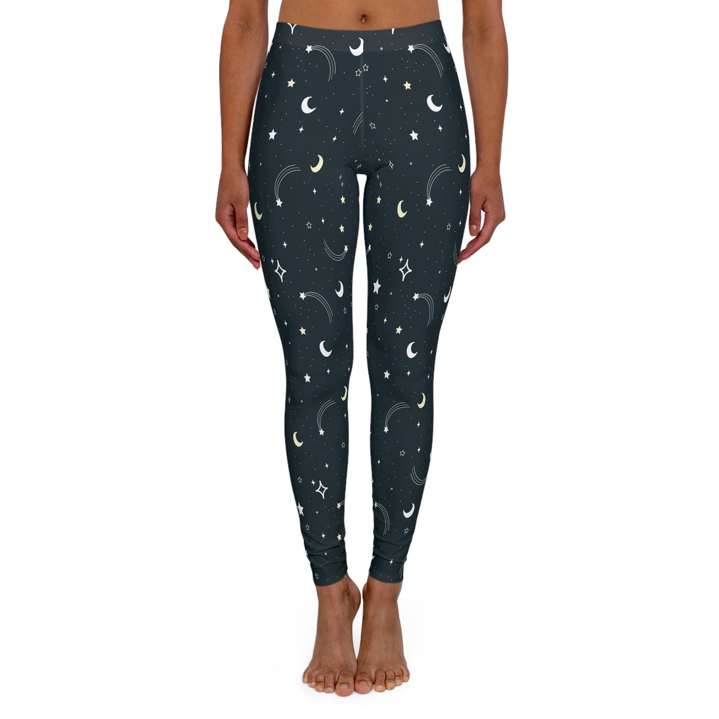Moon and stars Celestial Women Leggings One of a Kind Gift Unique Workout Activewear tights for Wife fitness, Mother, Girlfriend Christmas Gift
