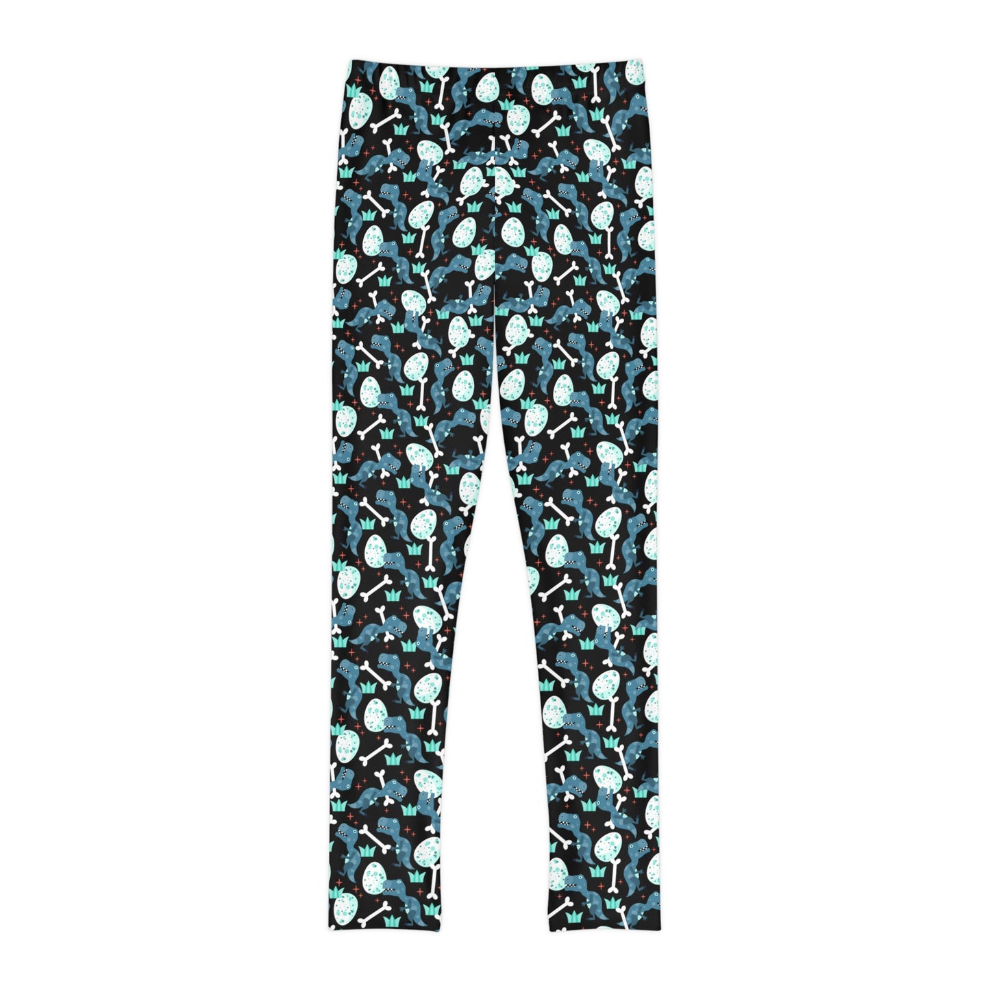 Dinosaur Trex Jurassic Park Youth Leggings, One of a Kind Gift - Unique Workout Activewear tights for kids , Daughter, Niece Christmas Gift