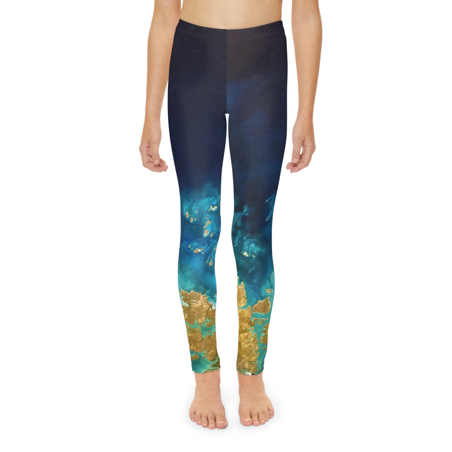 Planet Earth Youth Leggings, One of a Kind Gift - Unique Workout Activewear tights for kids fitness, Daughter, Niece Christmas Gift