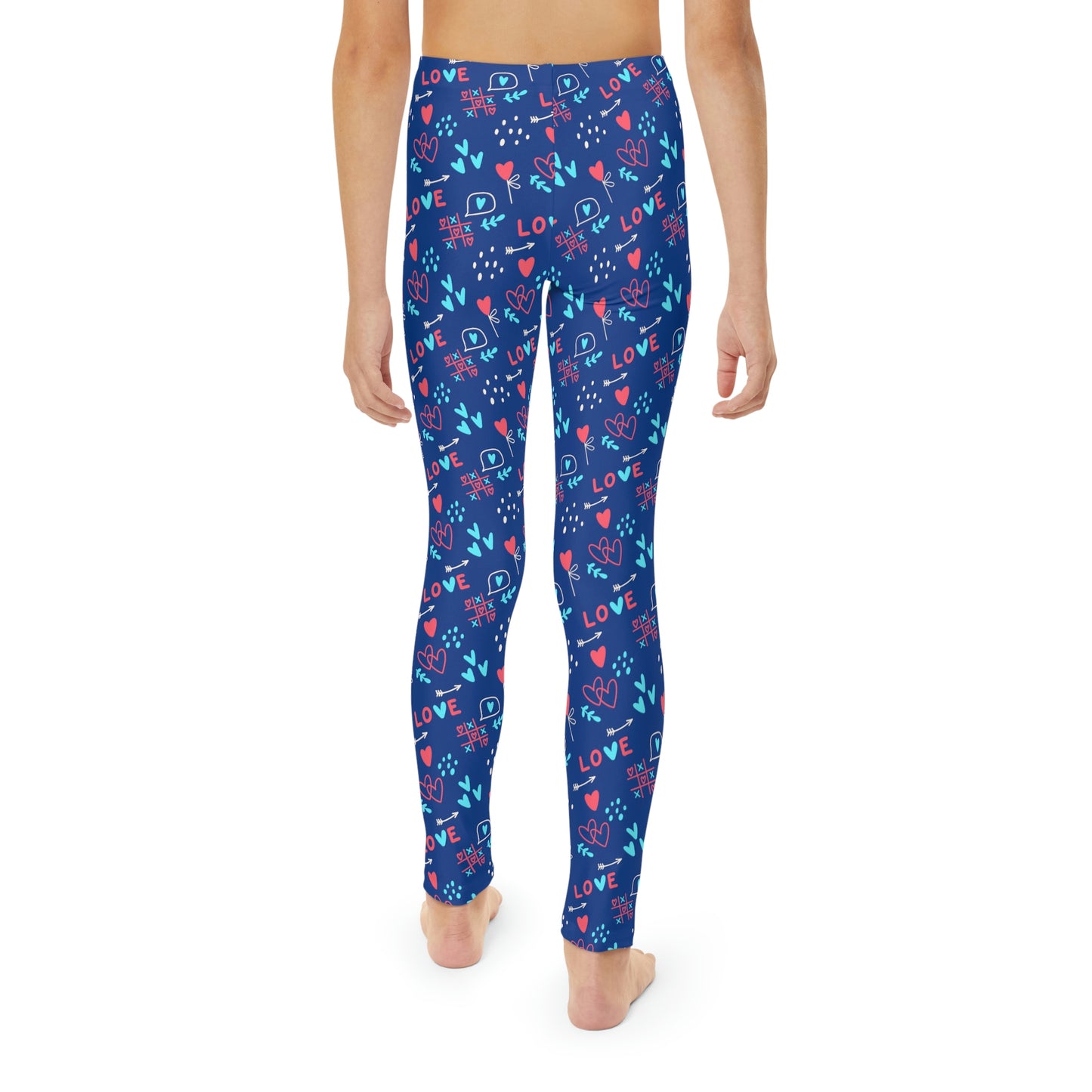 Valentine Youth Leggings, One of a Kind Gift - Unique Workout Activewear tights for kids fitness, Daughter, Niece Christmas Gifts