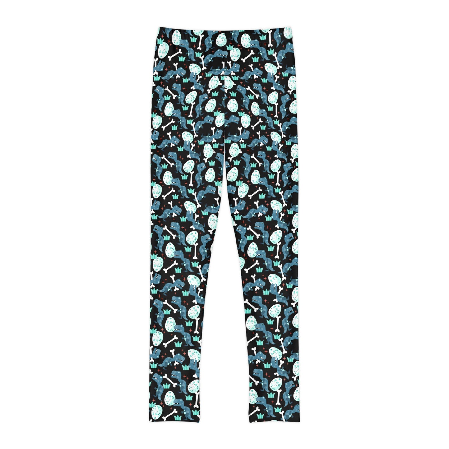 Dinosaur Trex Jurassic Park Youth Leggings, One of a Kind Gift - Unique Workout Activewear tights for kids , Daughter, Niece Christmas Gift