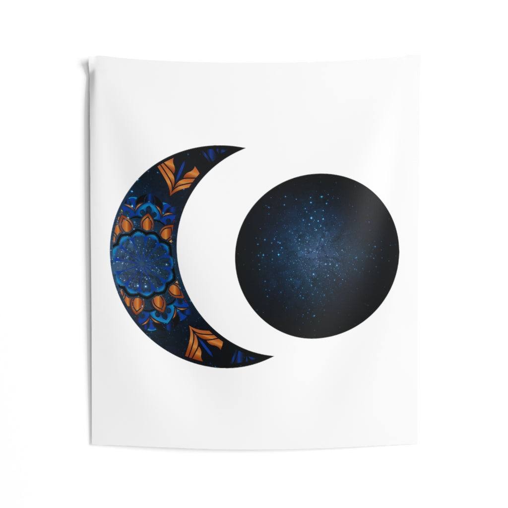 Moon Phase Tapestry Contemporary Home Decor . Galaxy Wall Hanging Art for Baby Nursery, Dorm room, Coastal Home . Housewarming Gift