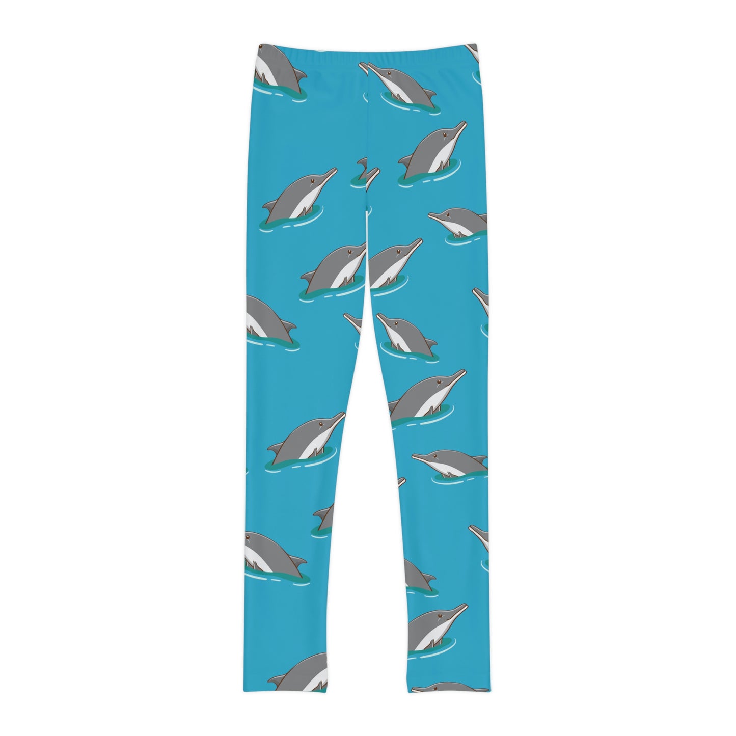 Dolphin, Ocean, Beach Youth Leggings, One of a Kind Gift - Unique Workout Activewear tights for kids fitness, Daughter, Niece Christmas Gift