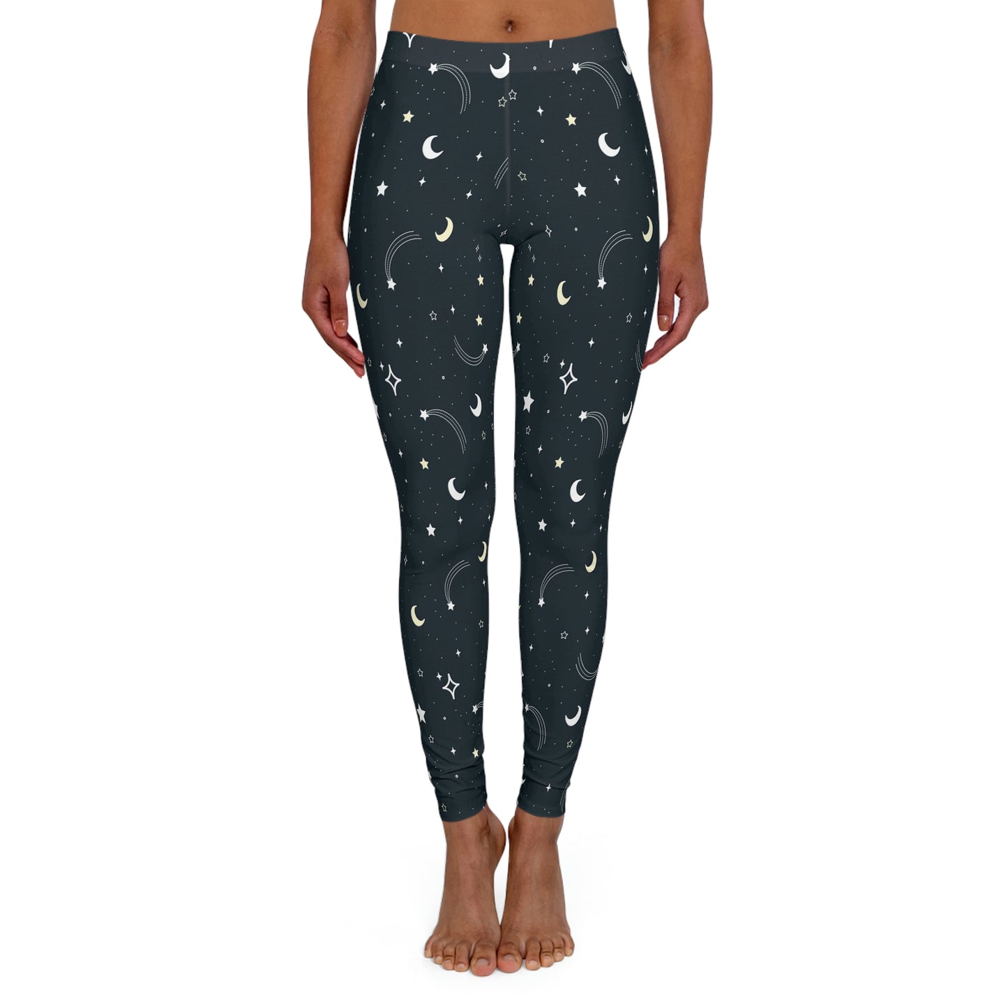 Moon and stars Celestial Women Leggings One of a Kind Gift Unique Workout Activewear tights for Wife fitness, Mother, Girlfriend Christmas Gift