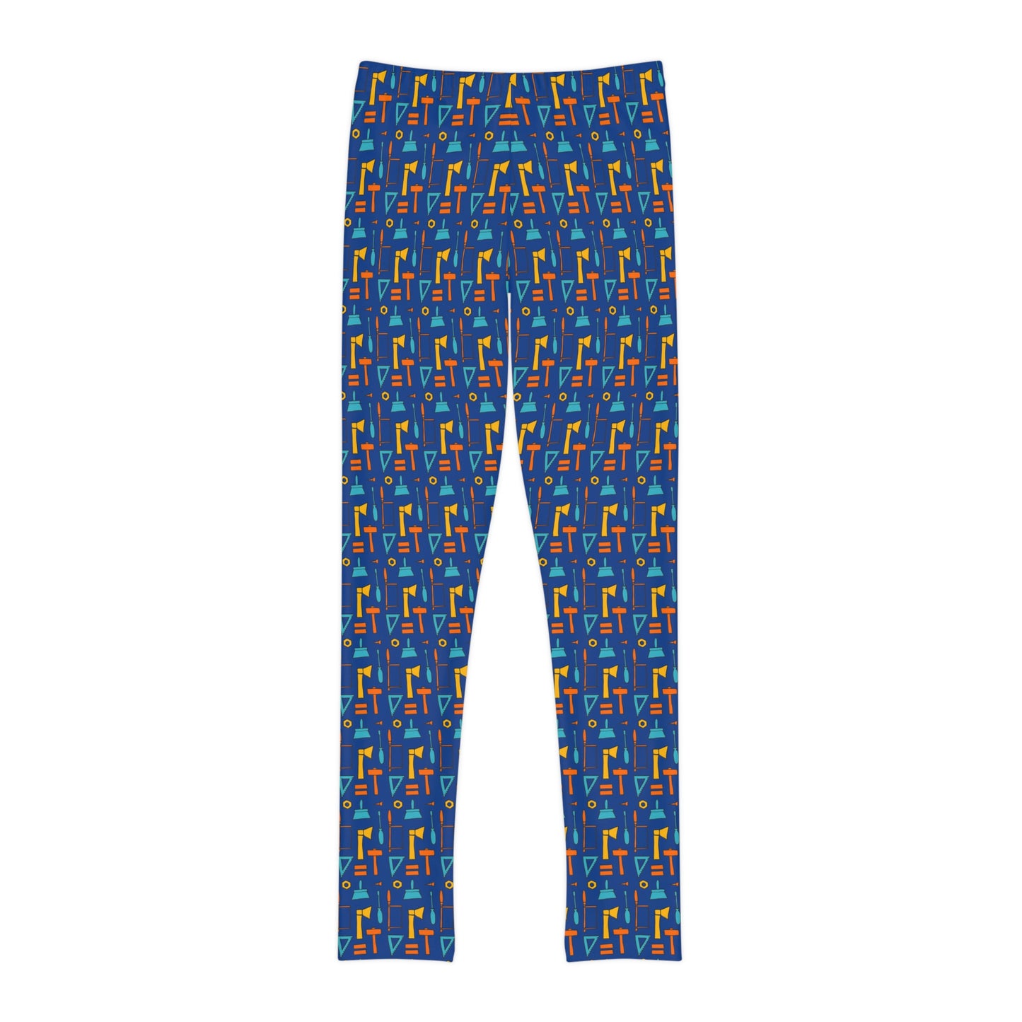 Construction tools Youth Leggings, One of a Kind Gift - Unique Workout Activewear tights for kids Fitness , Daughter, Niece Christmas Gift
