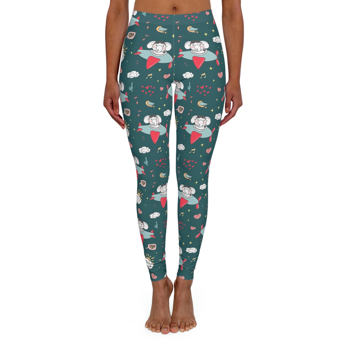 Elephant Safari Animal Kingdom Women Leggings . One of a Kind Workout Activewear tights for Mothers Day, Girlfriend, Gift for Her