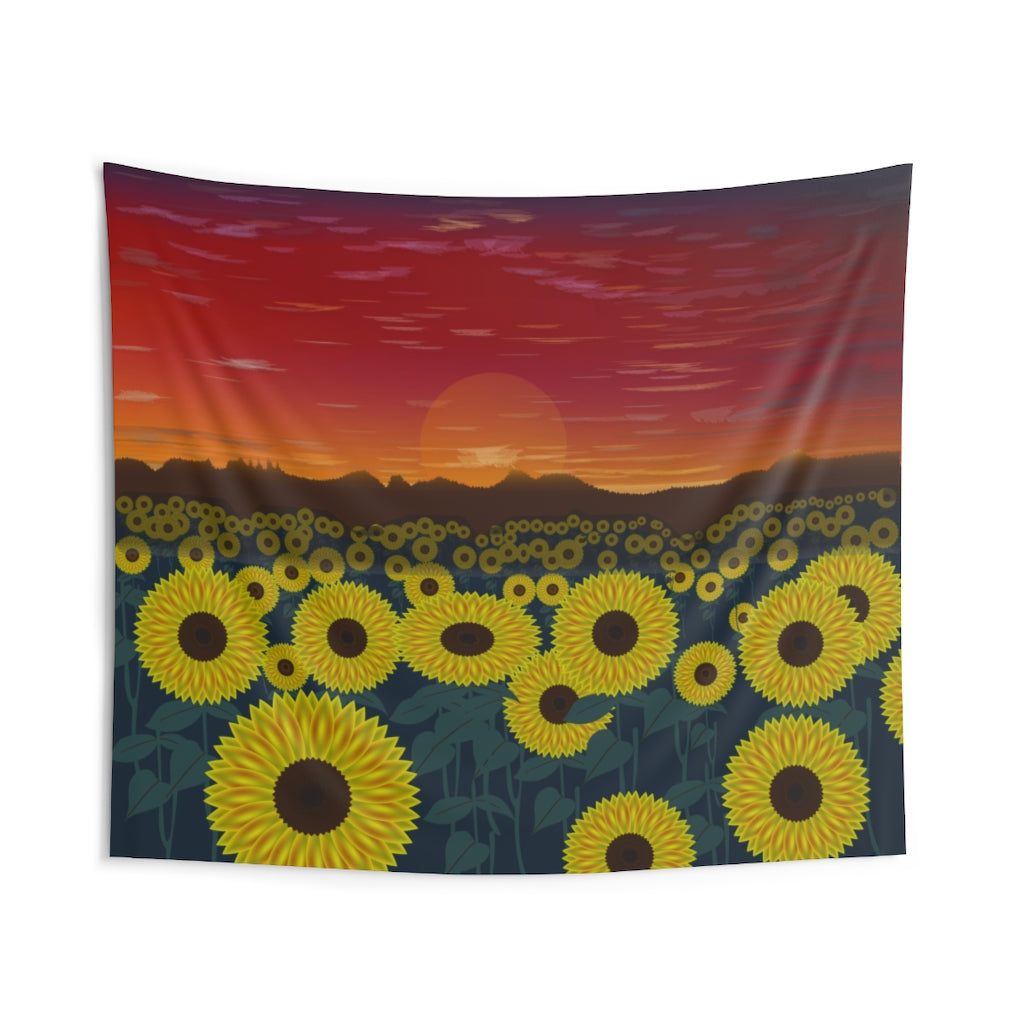 Sunflowers Tapestry for Contemporary Home Decor . Inspirational Wall Hanging Art for Baby Nursery, Dorm room, Coastal Home . Housewarming Gift
