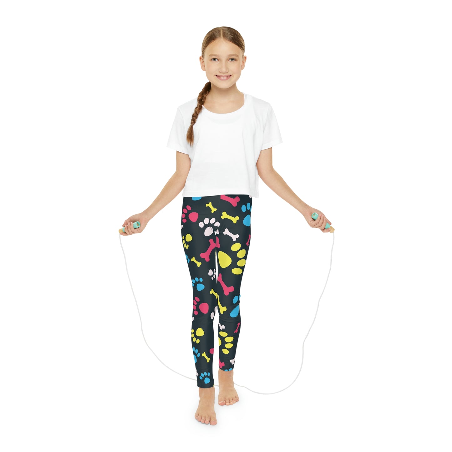 Dog Lovers Youth Leggings, One of a Kind Gift - Unique Workout Activewear tights for kids fitness, Daughter, Niece Christmas Gift