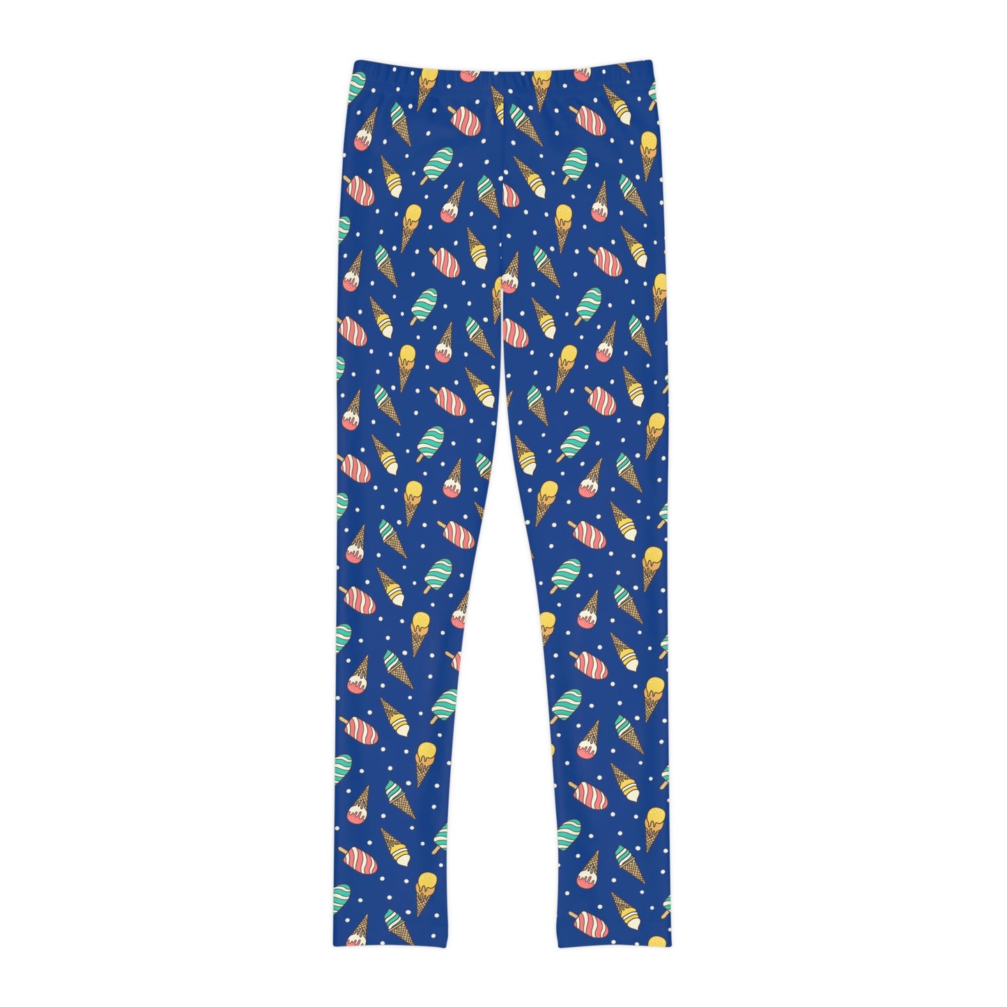 Ice Cream Scoop Cute Summer Youth Leggings, One of a Kind Gift - Workout Activewear tights for kids, Granddaughter, Niece Christmas Gift