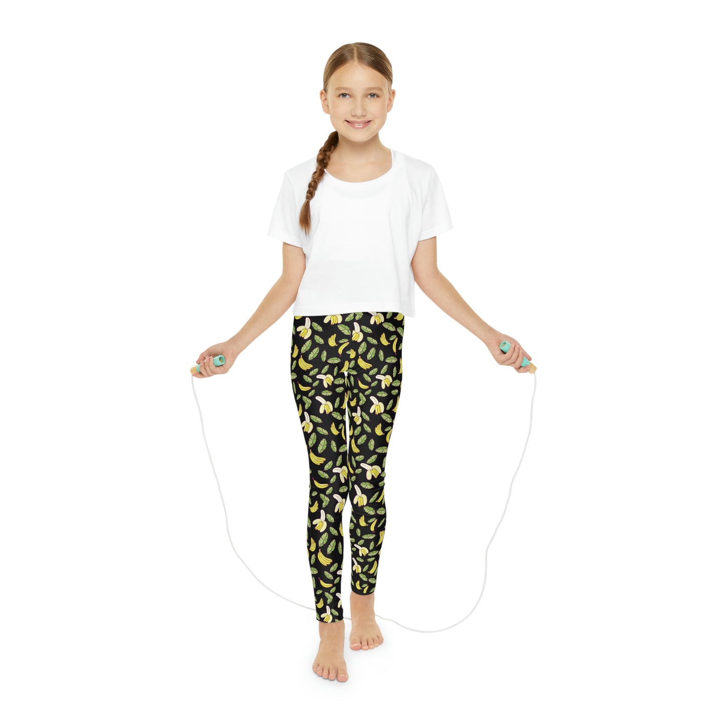 Bananas Print Youth Leggings, One of a Kind Gift - Unique Workout Activewear tights for kids Fitness , Daughter, Niece Christmas Gift