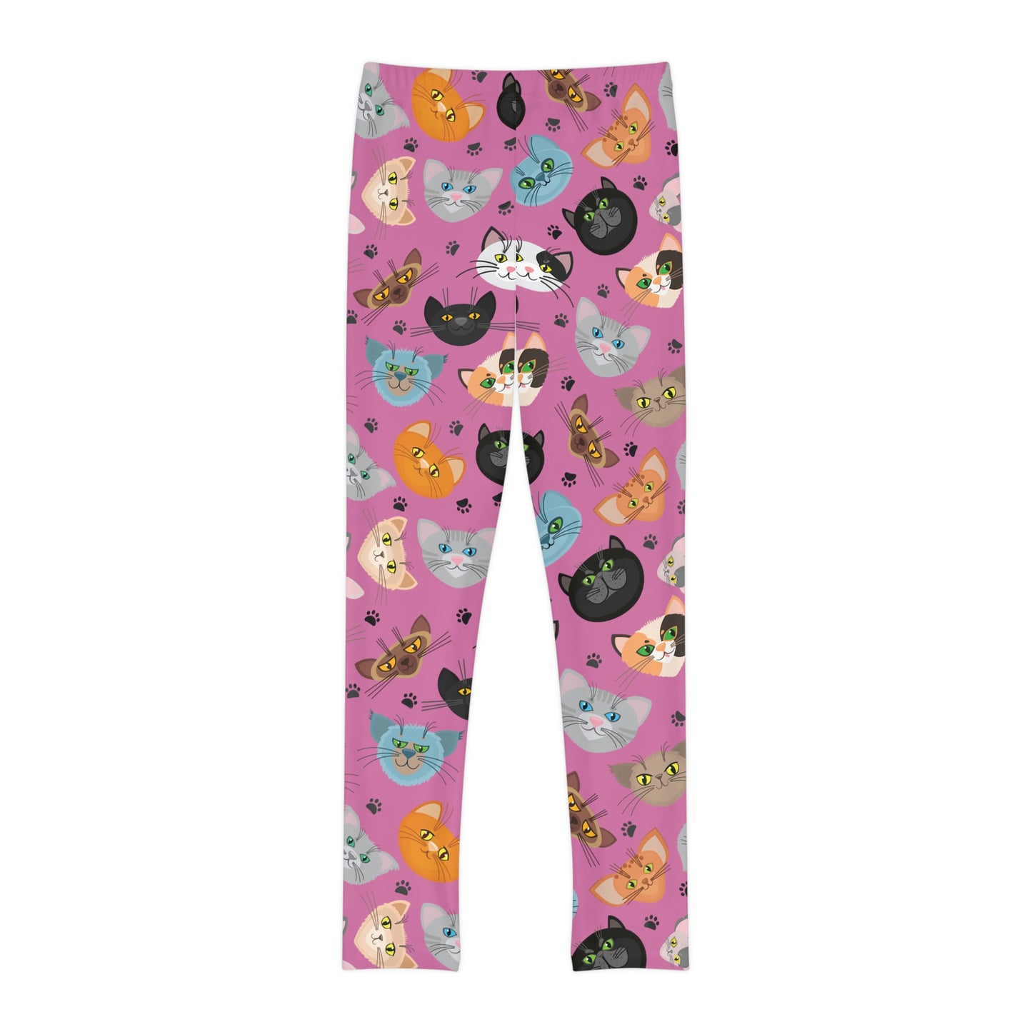 Cat Lovers Youth Leggings, One of a Kind Gift - Unique Workout Activewear tights for kids Fitness , Daughter, Niece Christmas Gift