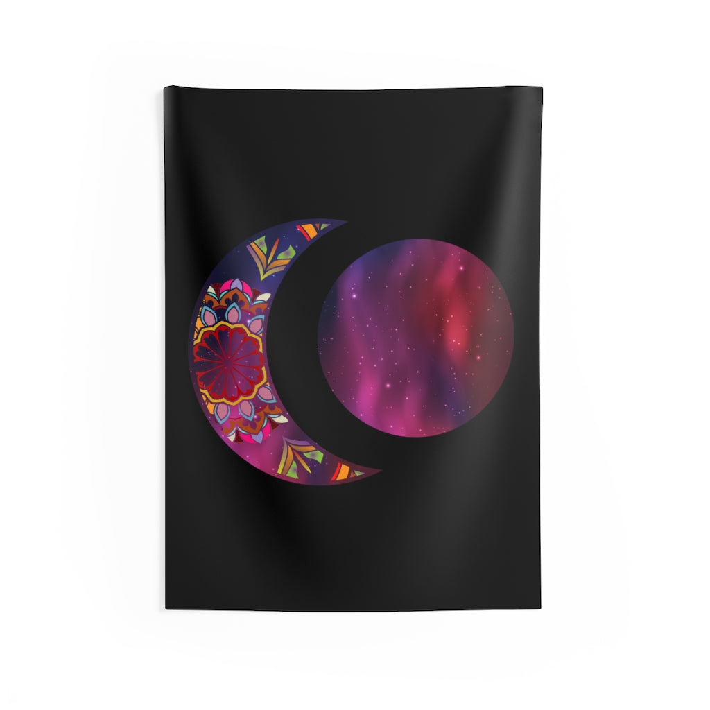 Moon Phase Tapestry Contemporary Home Decor . Galaxy Wall Hanging Art for Baby Nursery, Dorm room, Coastal Home . Housewarming Gift
