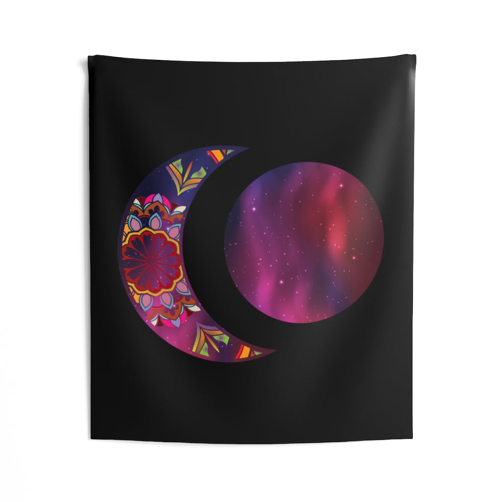 Moon Phase Tapestry Contemporary Home Decor . Galaxy Wall Hanging Art for Baby Nursery, Dorm room, Coastal Home . Housewarming Gift