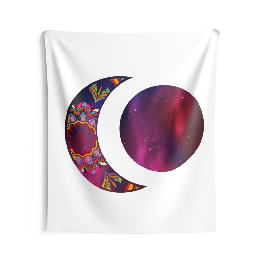 Moon Phase Tapestry Contemporary Home Decor . Galaxy Wall Hanging Art for Baby Nursery, Dorm room, Coastal Home . Housewarming Gift