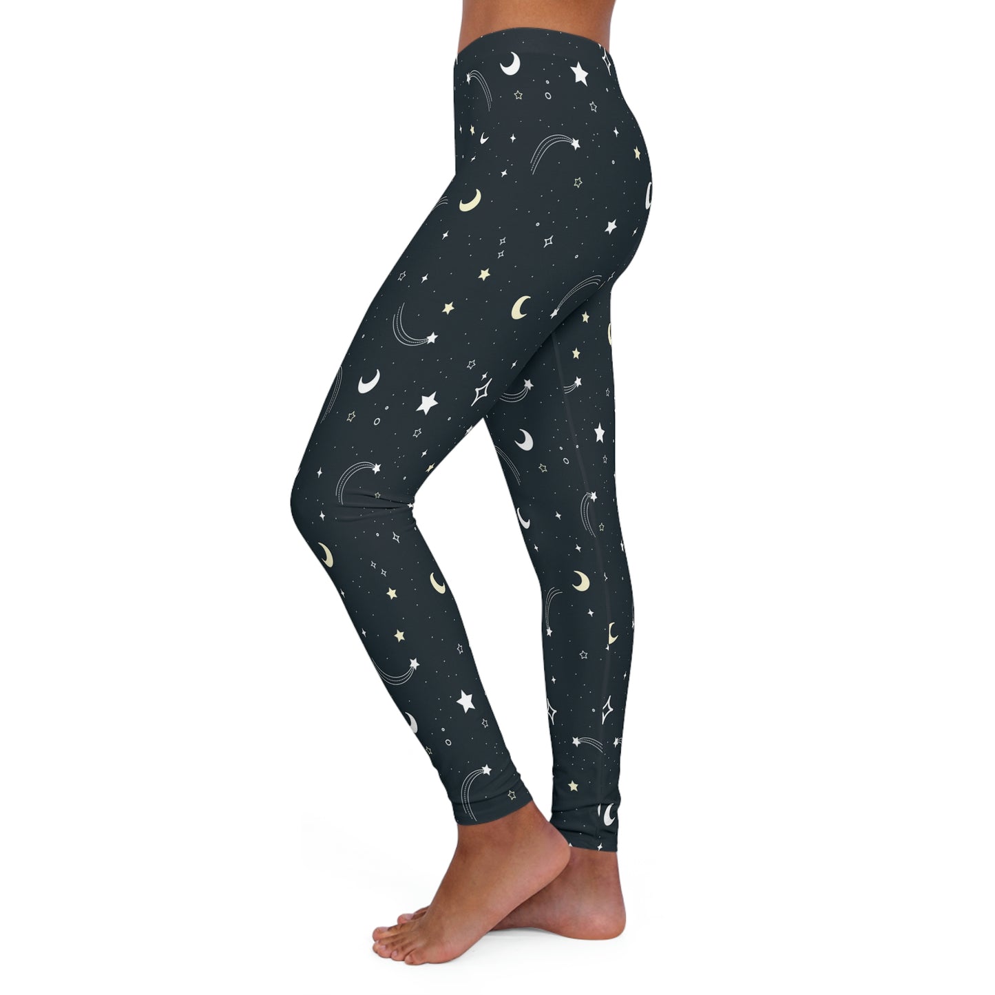 Moon and stars Celestial Women Leggings One of a Kind Gift Unique Workout Activewear tights for Wife fitness, Mother, Girlfriend Christmas Gift