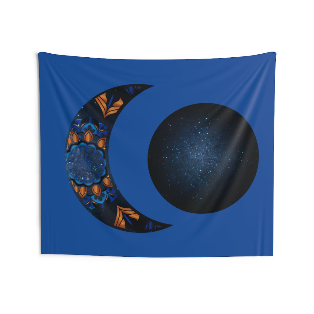Crescent moon Phase Tapestry for Contemporary Home Decor, Wall Hanging Art for Baby Nursery, Dorm room, Coastal Home . Housewarming Gift