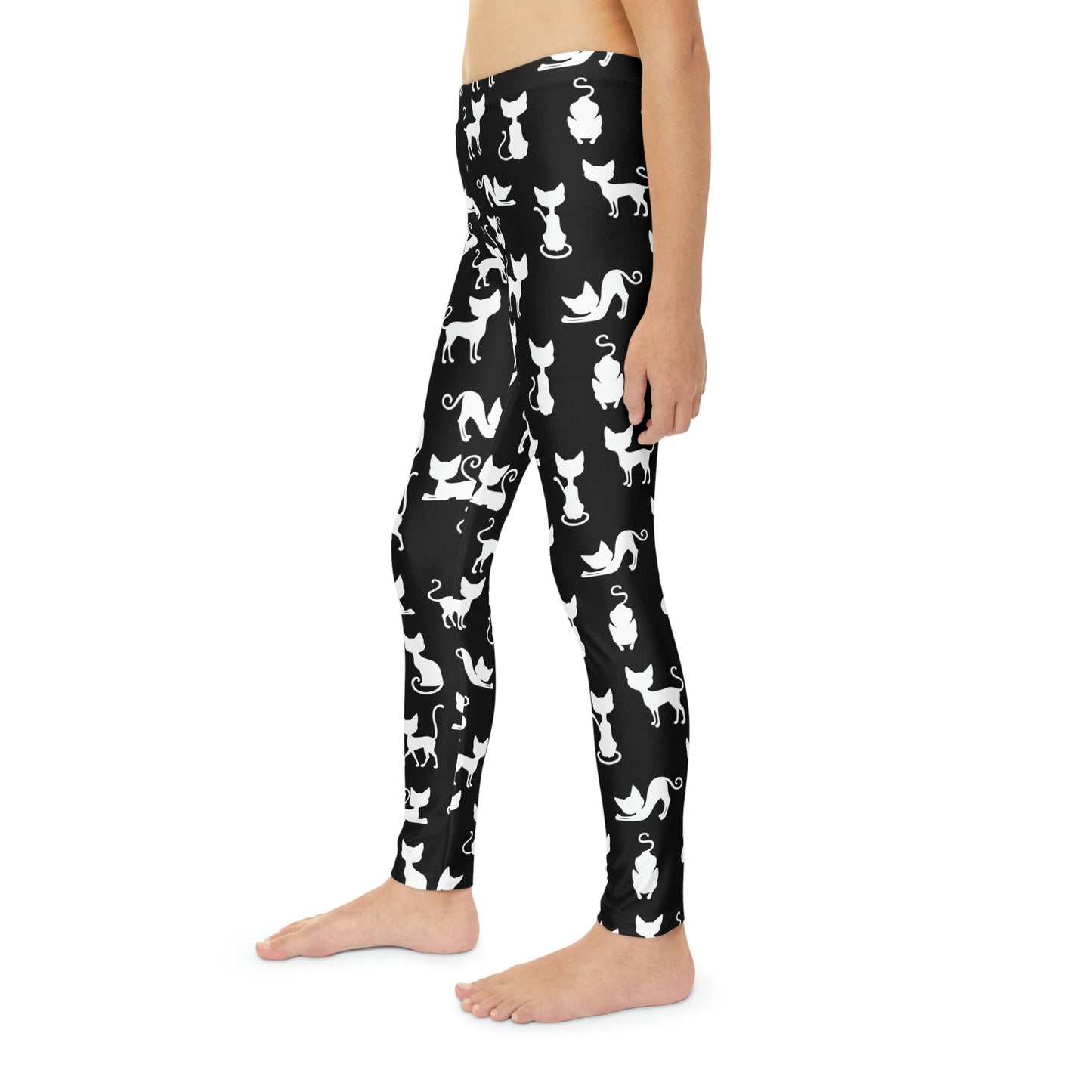 Cat Youth Leggings, One of a Kind Gift - Unique Workout Activewear tights for kids Fitness , Daughter, Niece Christmas Gift