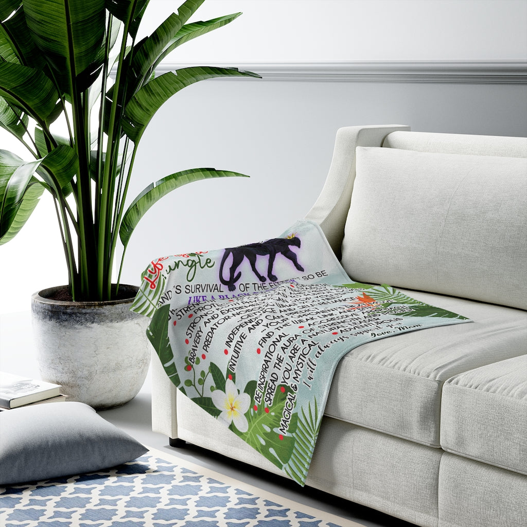 Be like a Black Panther Velveteen Plush Blanket (Daughter from Mom)