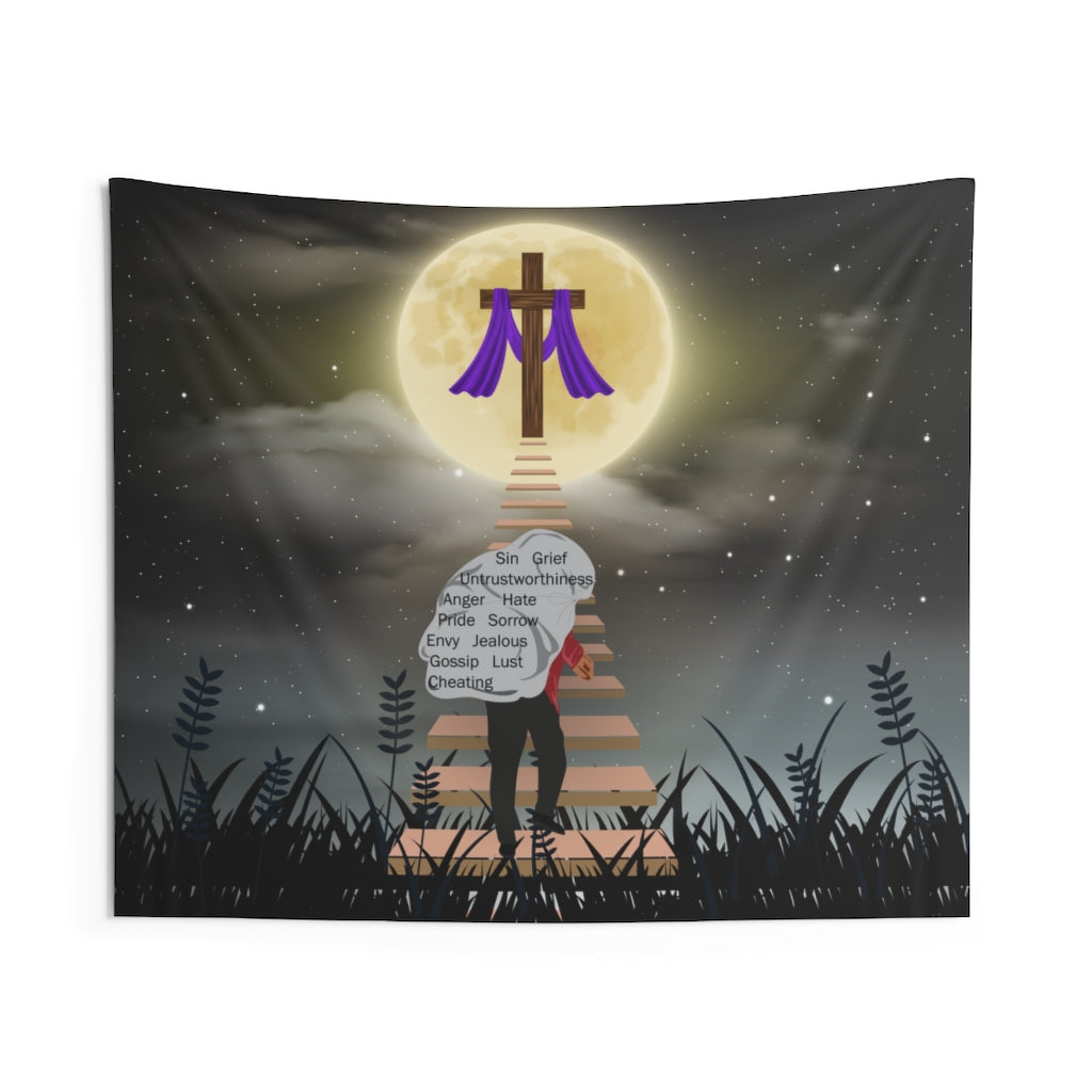 Christian Tapestry Contemporary Home Decor . Galaxy Wall Hanging Art for Baby Nursery, Dorm room, Coastal Home . Housewarming Gift
