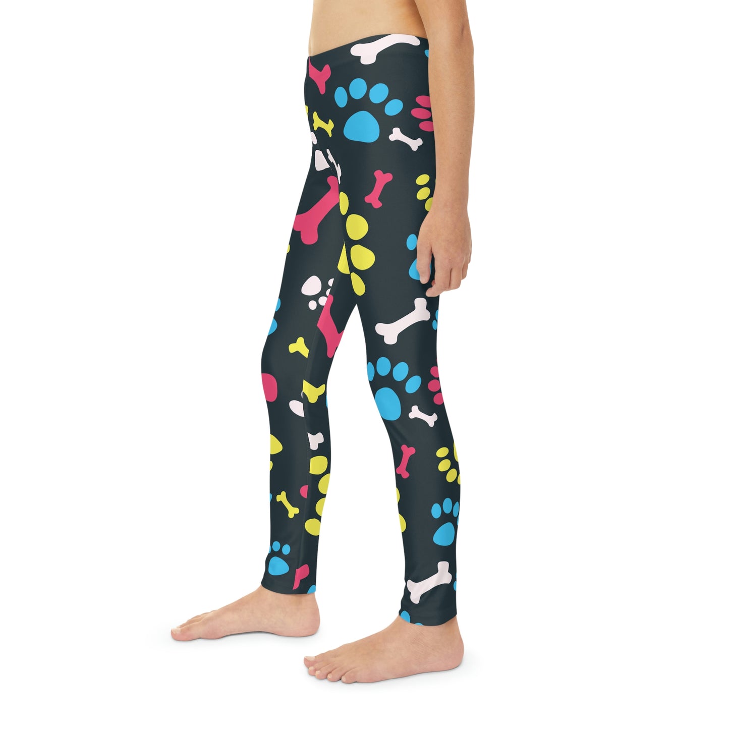 Dog Lovers Youth Leggings, One of a Kind Gift - Unique Workout Activewear tights for kids fitness, Daughter, Niece Christmas Gift