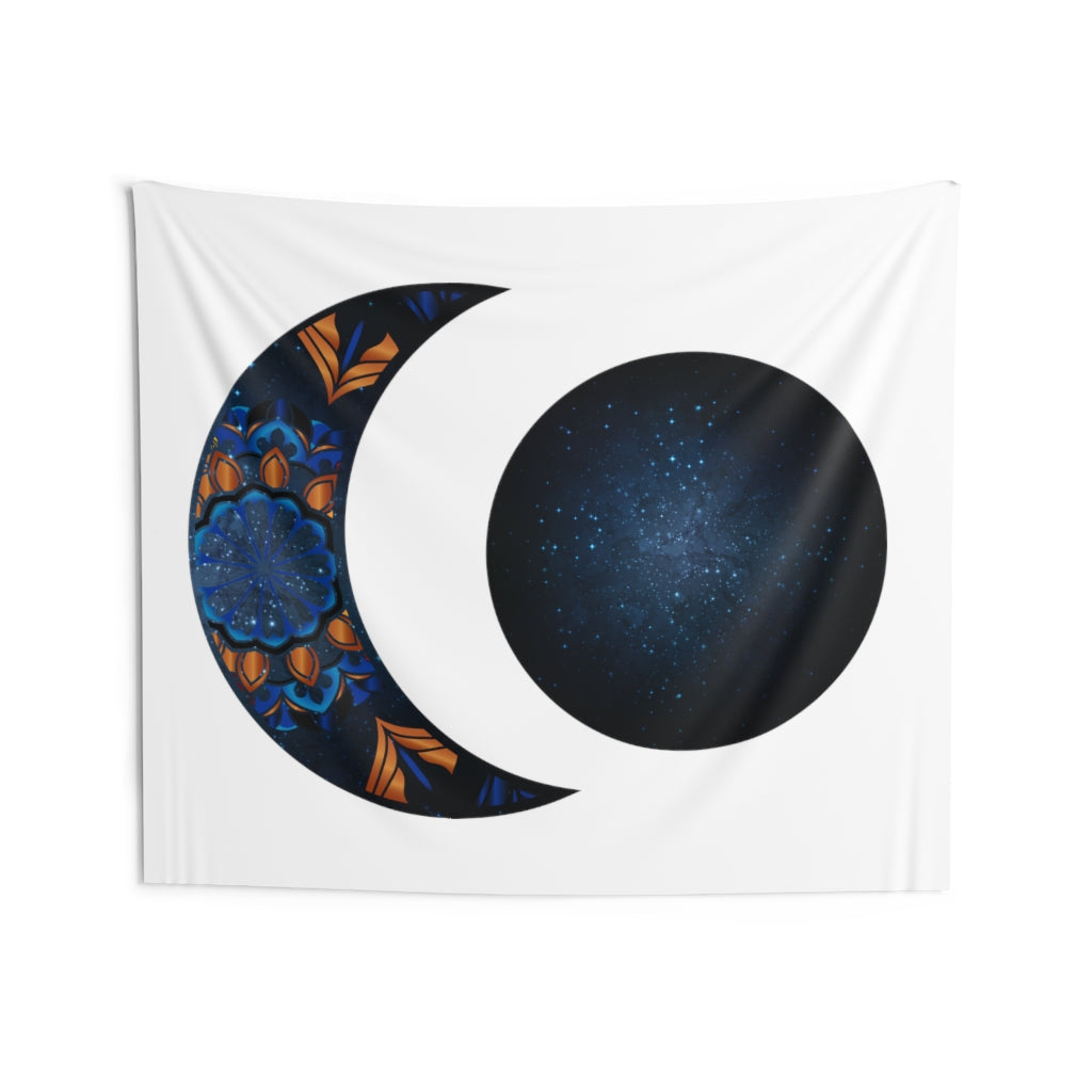 Moon Phase Tapestry Contemporary Home Decor . Galaxy Wall Hanging Art for Baby Nursery, Dorm room, Coastal Home . Housewarming Gift