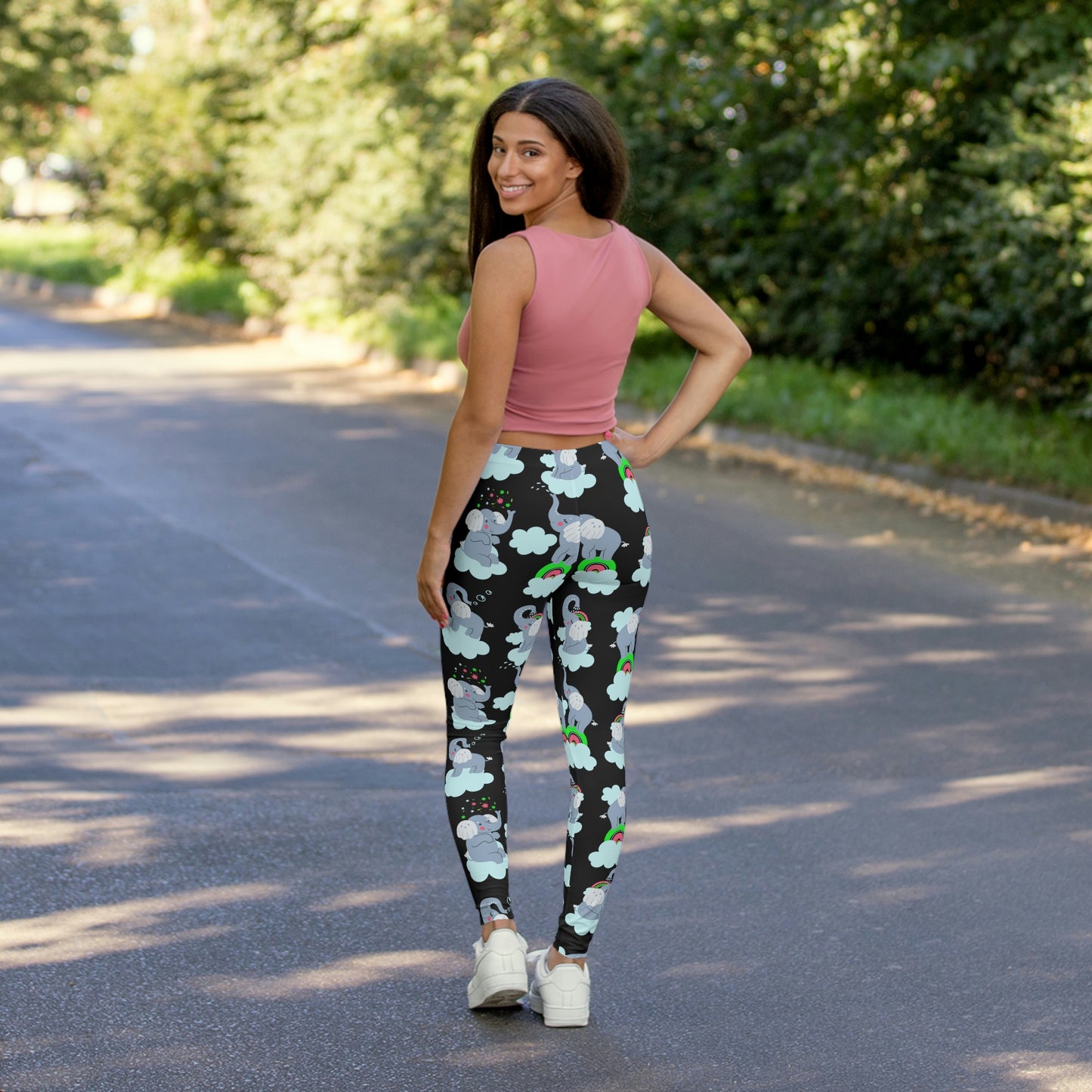 Elephant Safari Animal Kingdom Women Leggings . One of a Kind Workout Activewear tights for Mothers Day, Girlfriend, Gift for Her