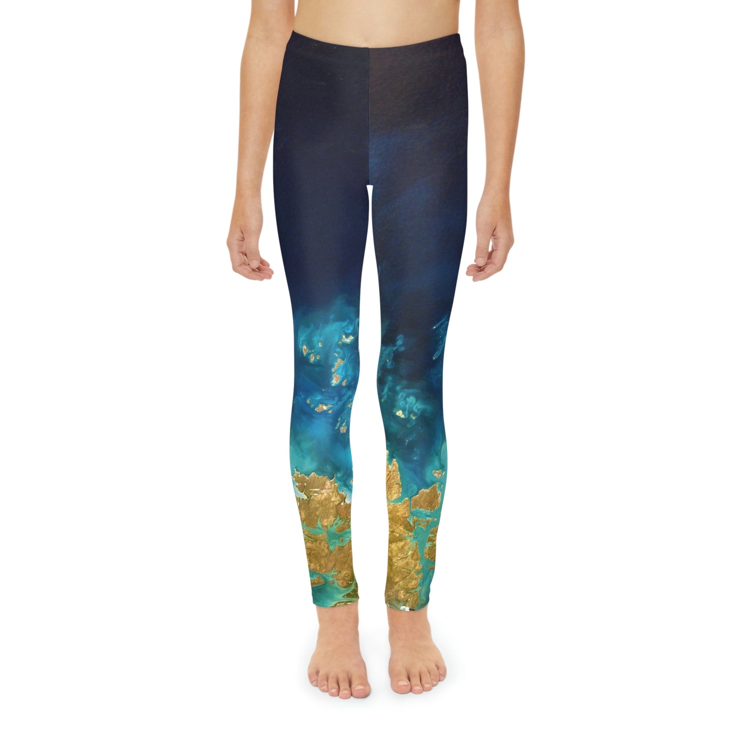 Planet Earth Youth Leggings, One of a Kind Gift - Unique Workout Activewear tights for kids fitness, Daughter, Niece Christmas Gift