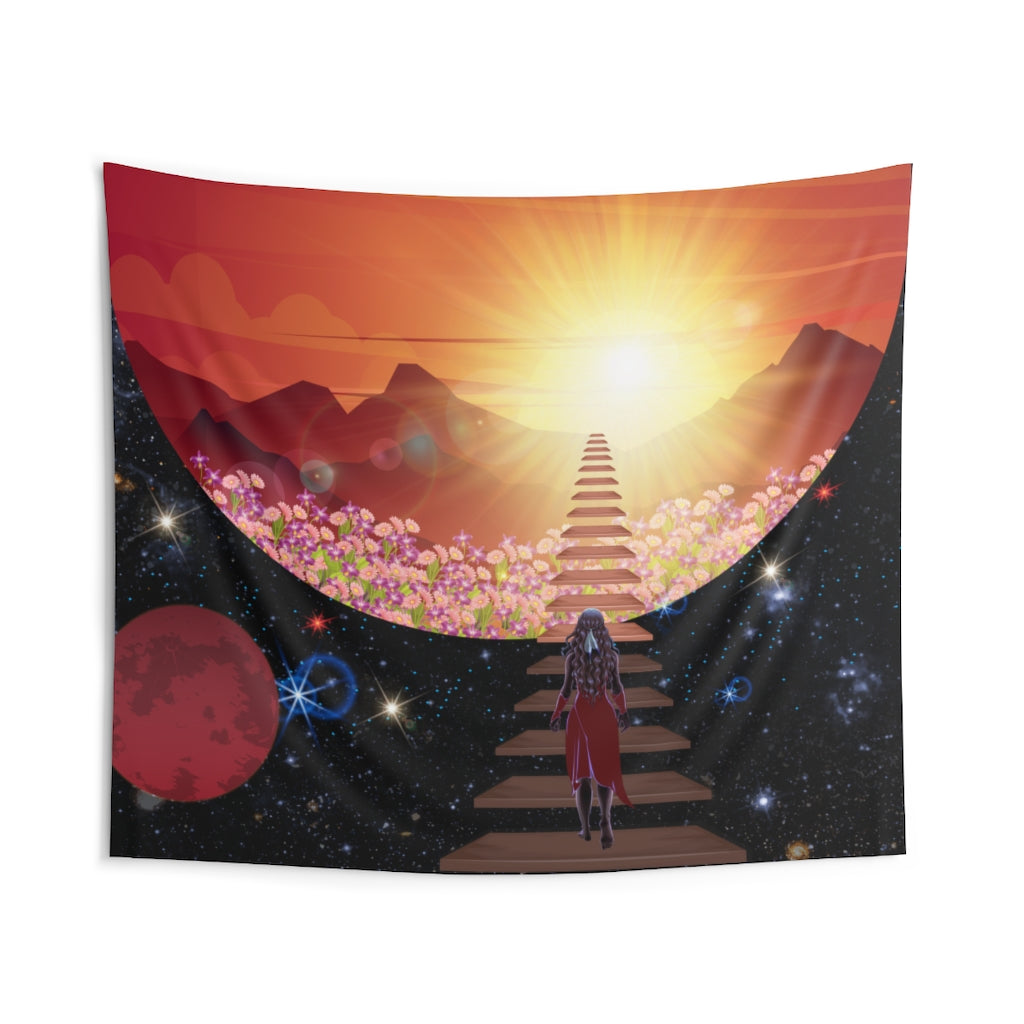 Moon Phase Tapestry Contemporary Home Decor . Galaxy Wall Hanging Art for Baby Nursery, Dorm room, Coastal Home . Housewarming Gift