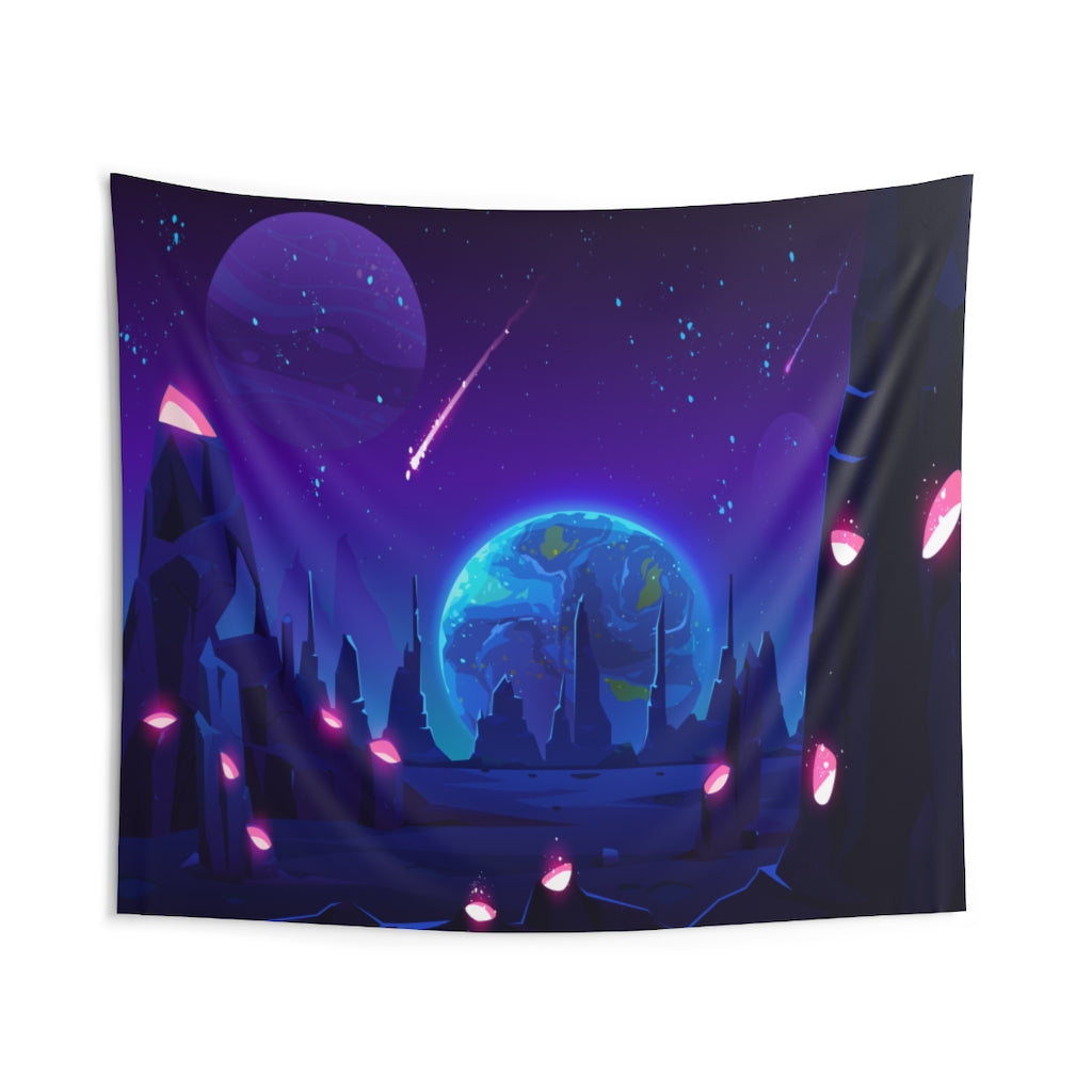 Celestial Moon Tapestry Contemporary Home Decor . Galaxy Wall Hanging Art for Baby Nursery, Dorm room, Coastal Home . Housewarming Gift