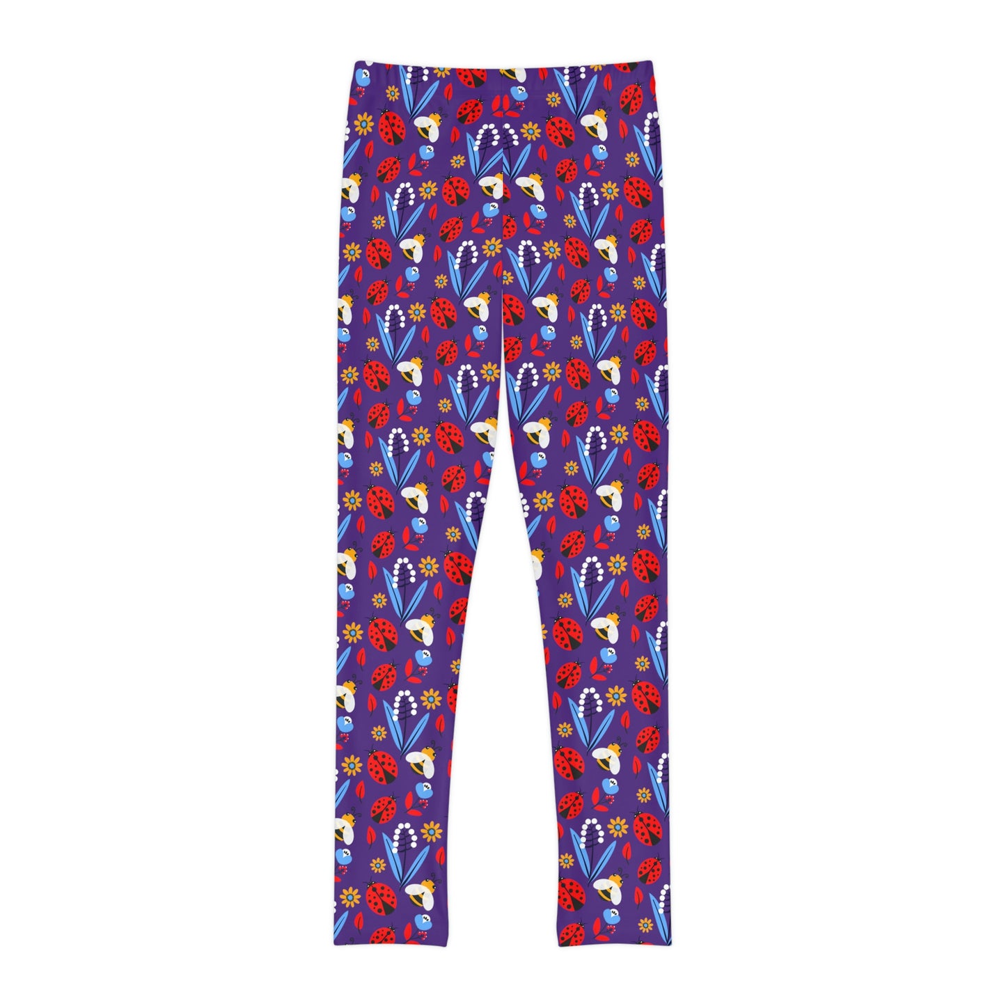 Ladybug Cute Summer Youth Leggings, One of a Kind Gift - Workout Activewear tights for kids, Granddaughter, Niece Christmas Gift